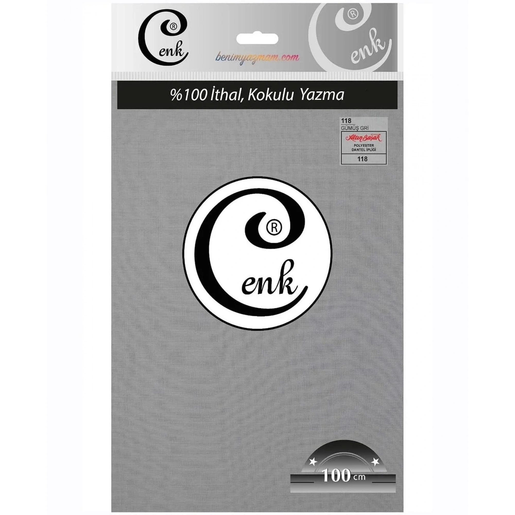 Cenk Düz Renk Poşetli Oyalık Yazma (gümüş gri) cenk-duz-118