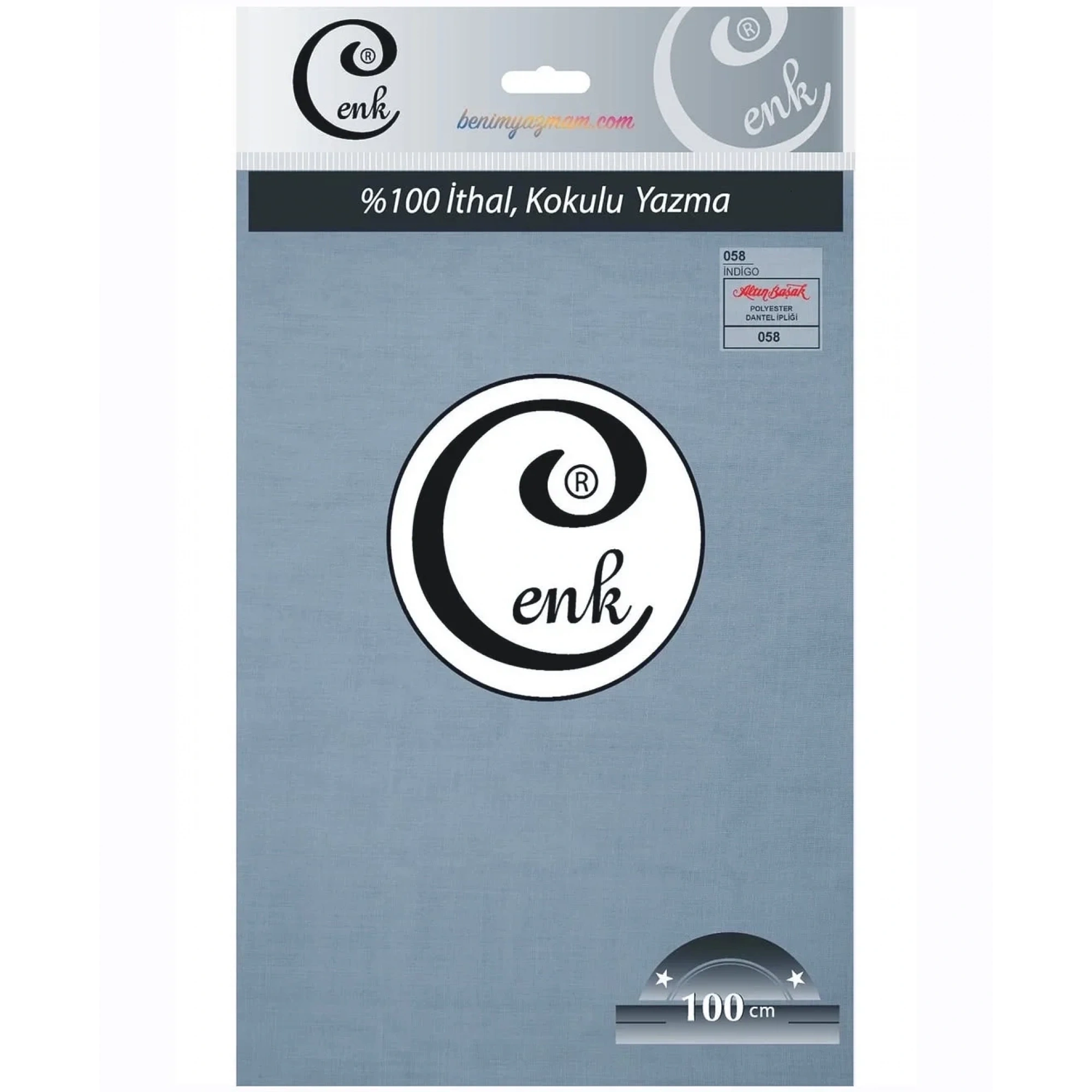 Cenk Düz Renk Poşetli Oyalık Yazma (indigo) cenk-duz-058