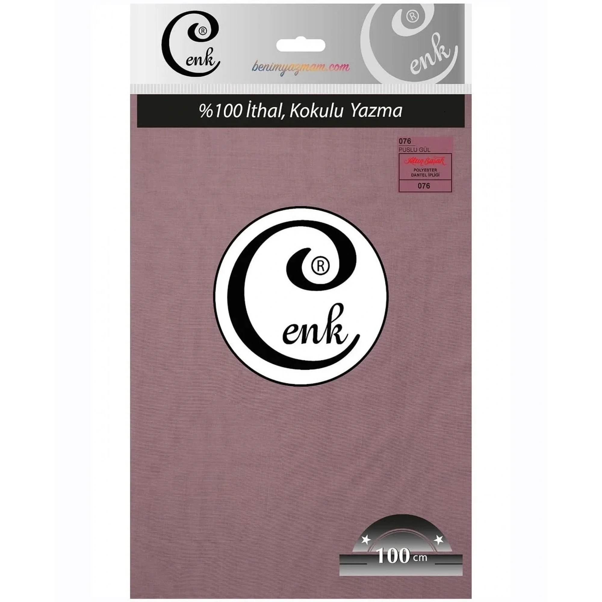 Cenk Düz Renk Poşetli Oyalık Yazma (puslu gül) cenk-duz-076