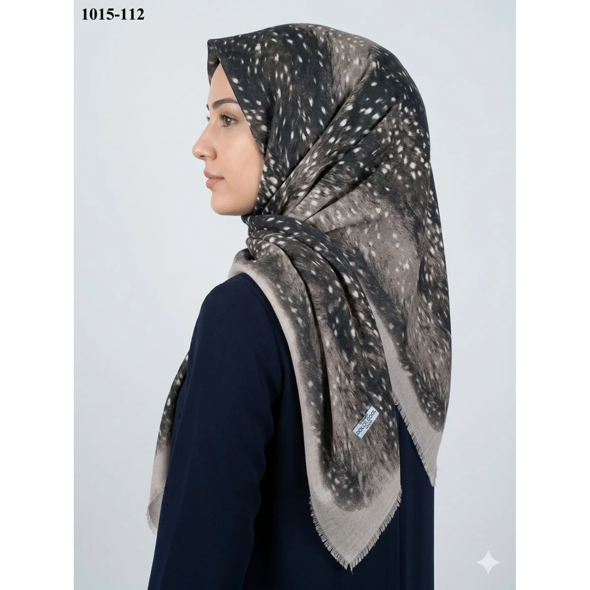 Dolce Cool Desenli Flamlı Pamuk Eşarp 1015-112