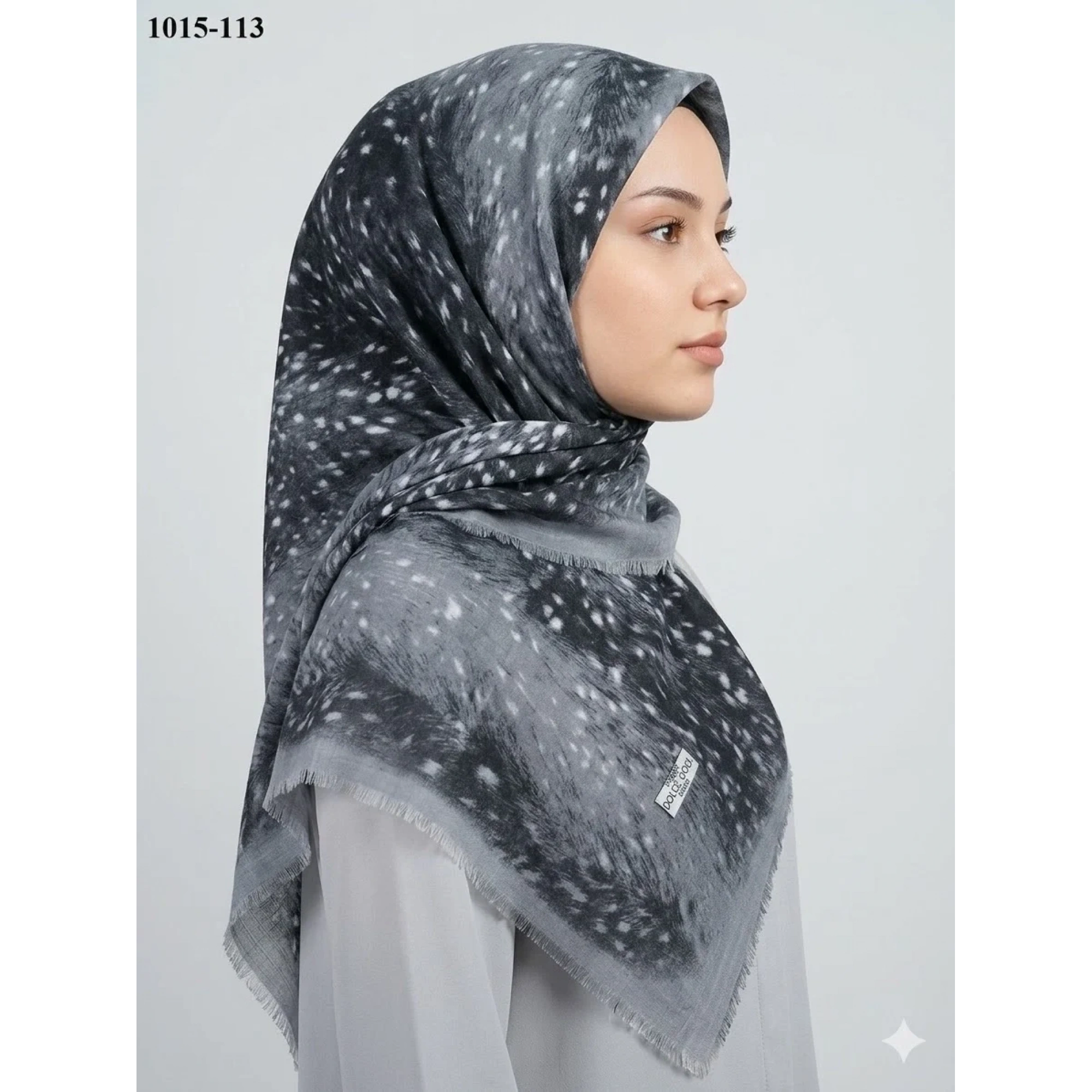 Dolce Cool Desenli Flamlı Pamuk Eşarp 1015-113