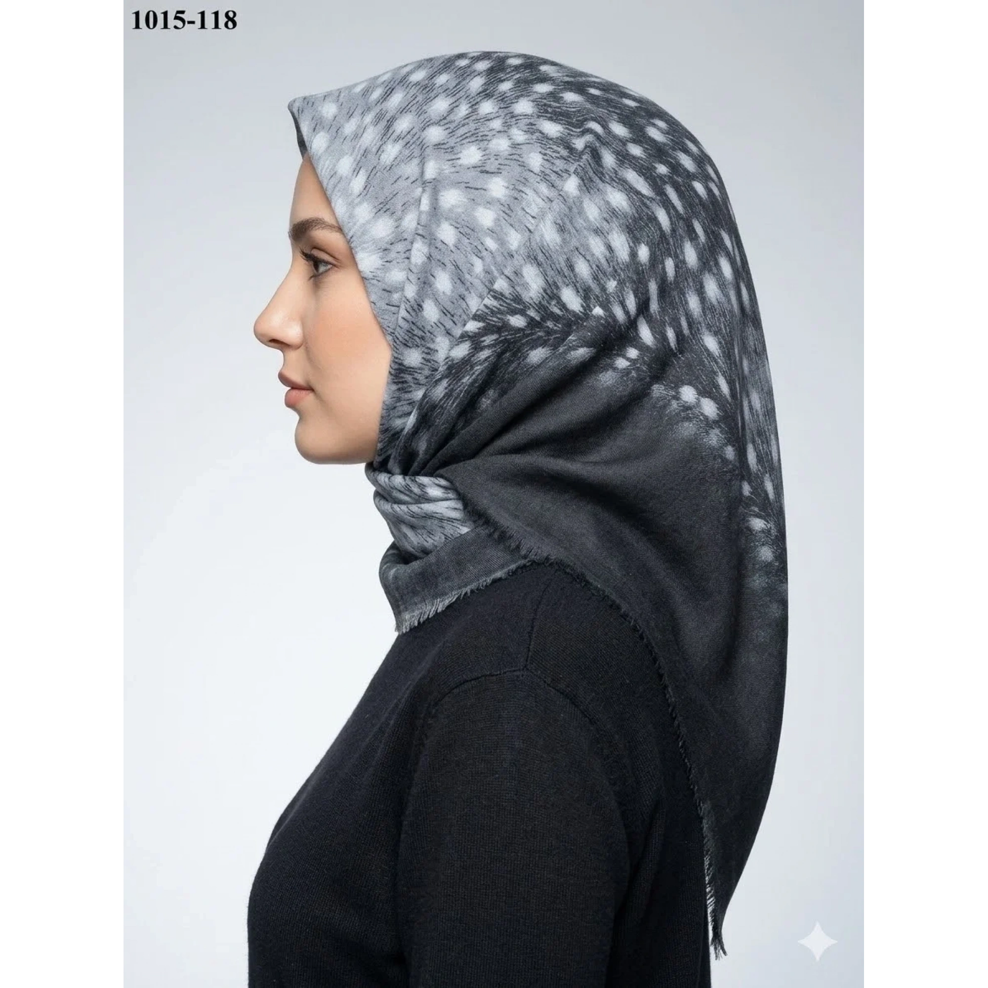 Dolce Cool Desenli Flamlı Pamuk Eşarp 1015-118