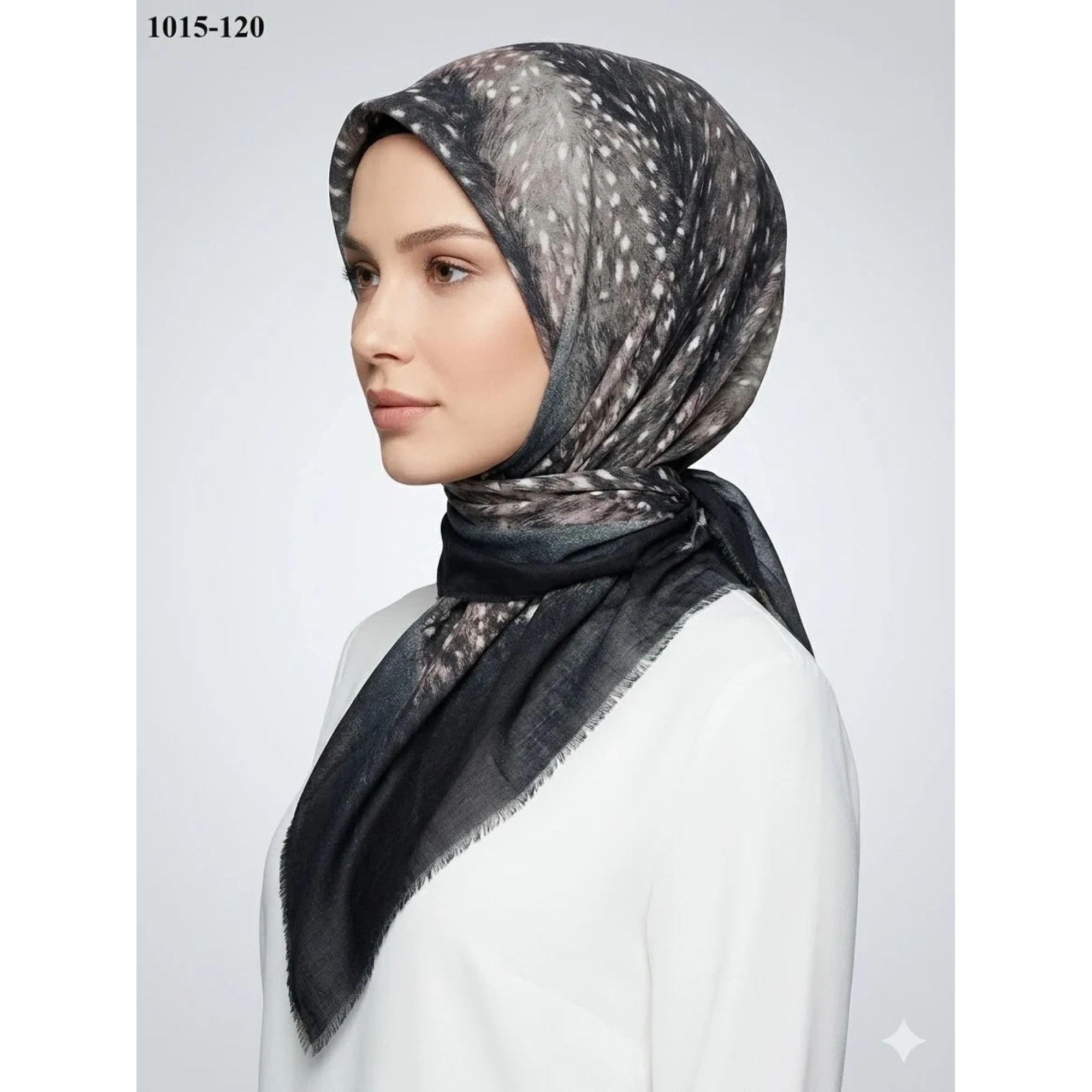 Dolce Cool Desenli Flamlı Pamuk Eşarp 1015-120