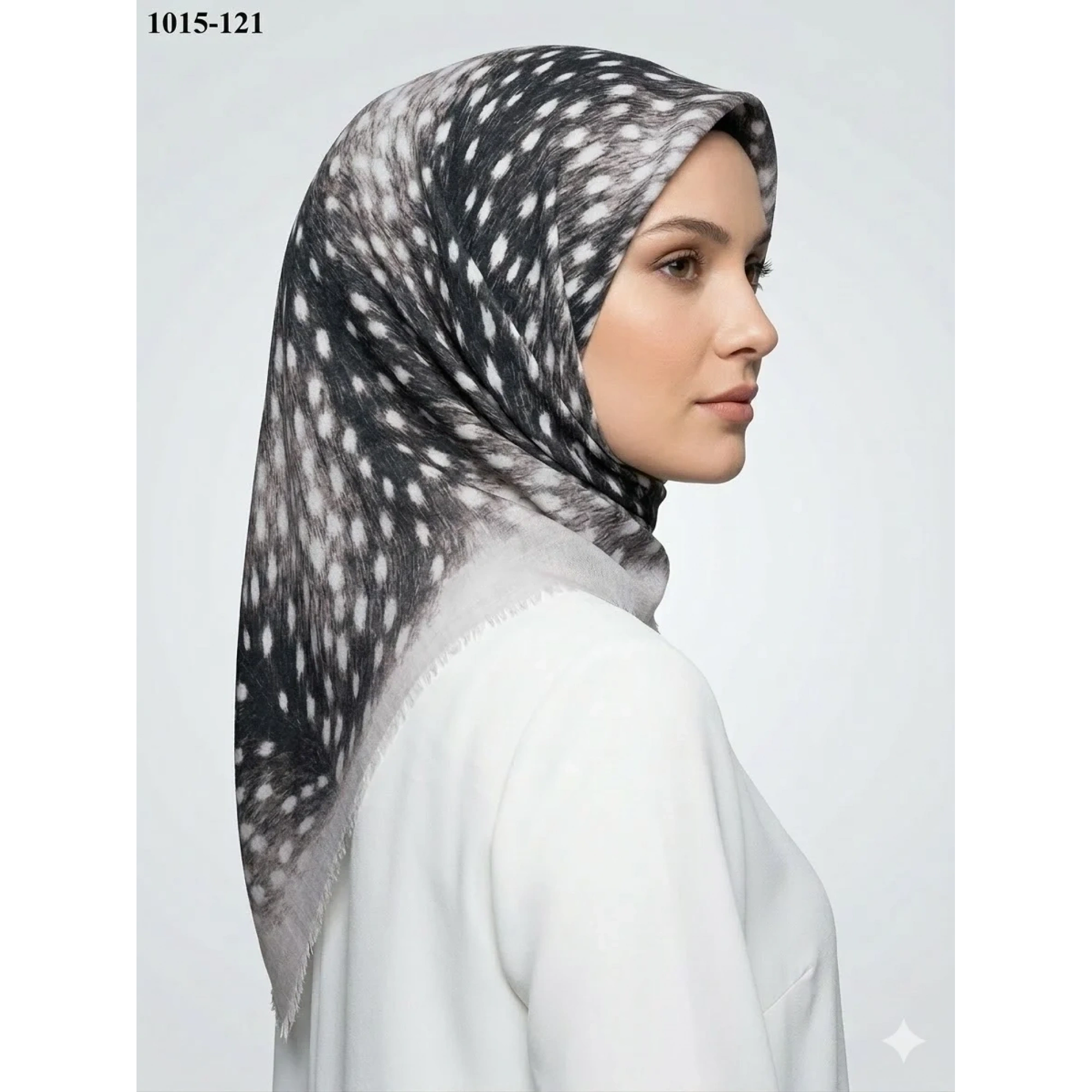 Dolce Cool Desenli Flamlı Pamuk Eşarp 1015-121