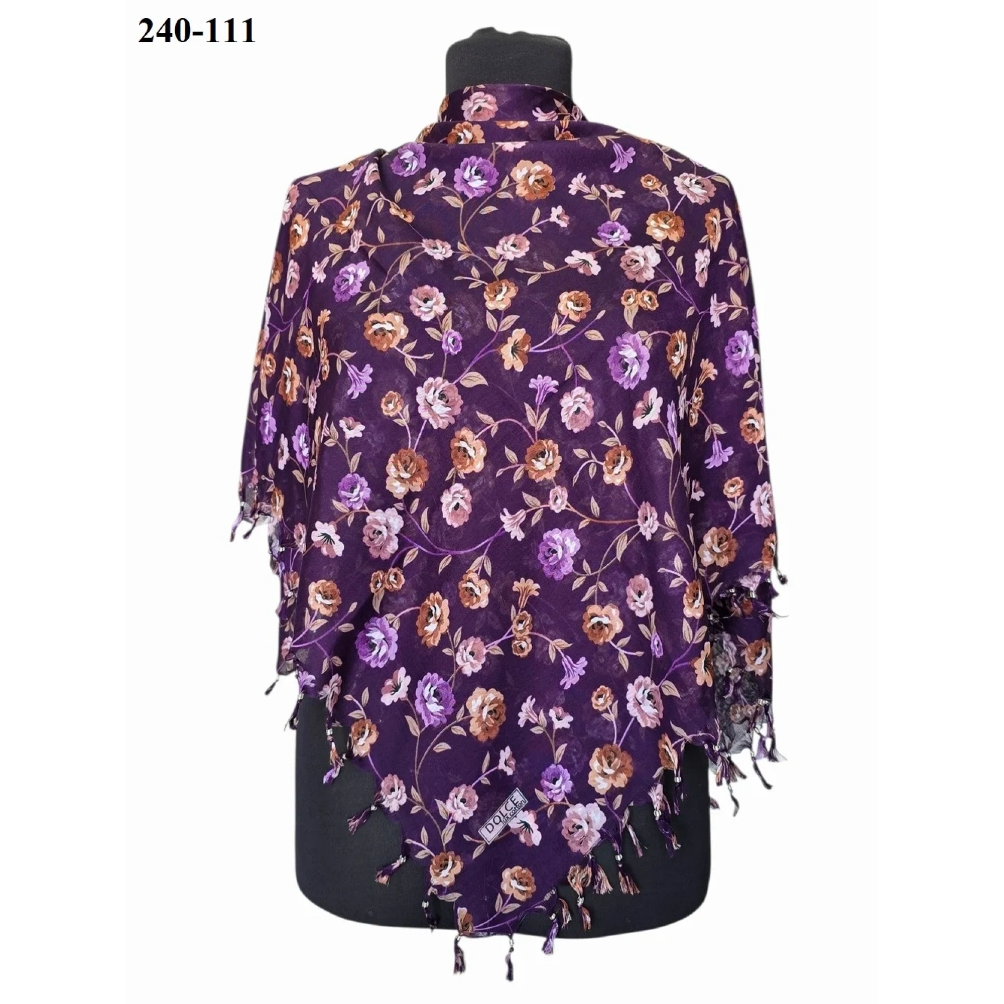 Dolce Life Desenli Sökme Boncuklu Eşarp 240-111