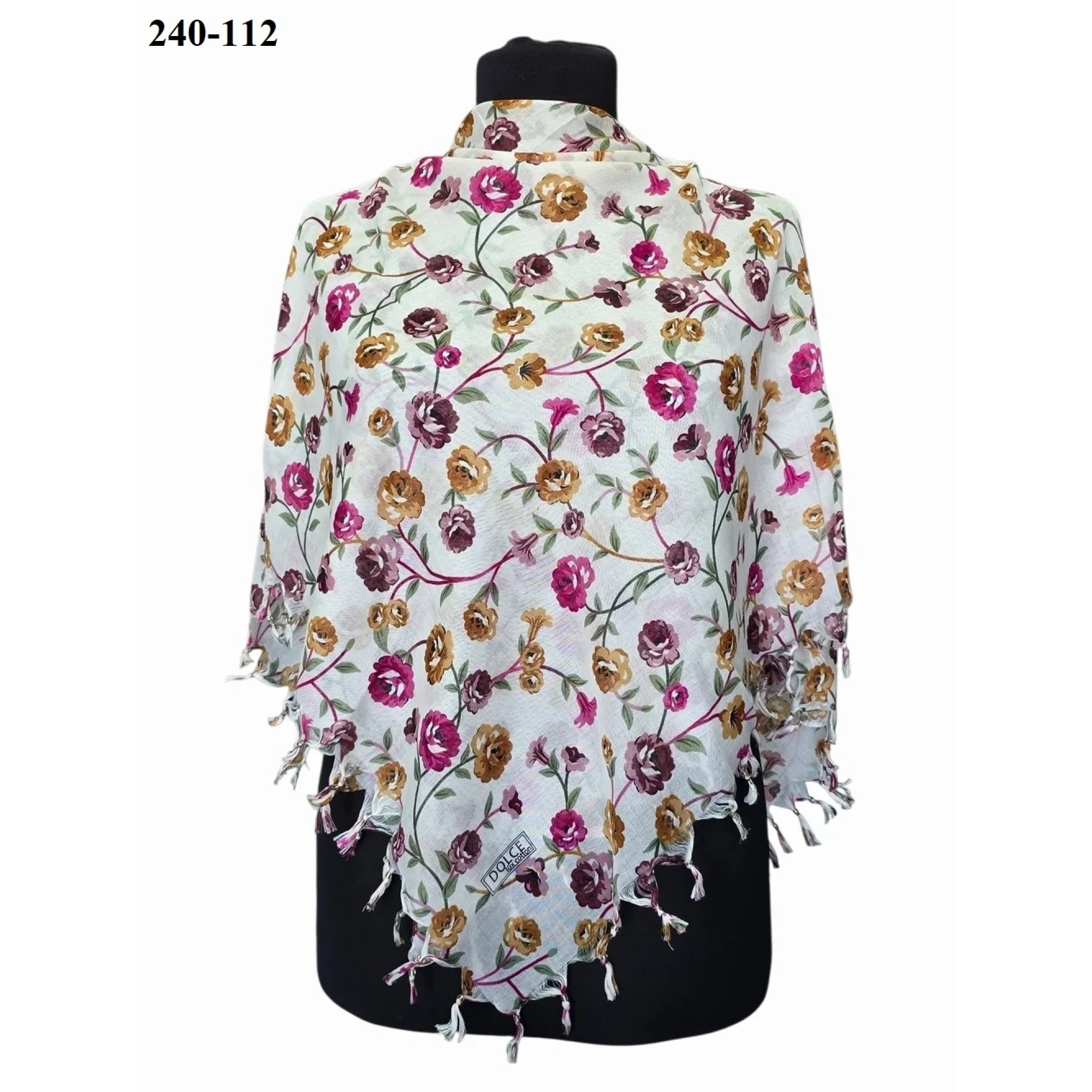 Dolce Life Desenli Sökme Boncuklu Eşarp 240-112