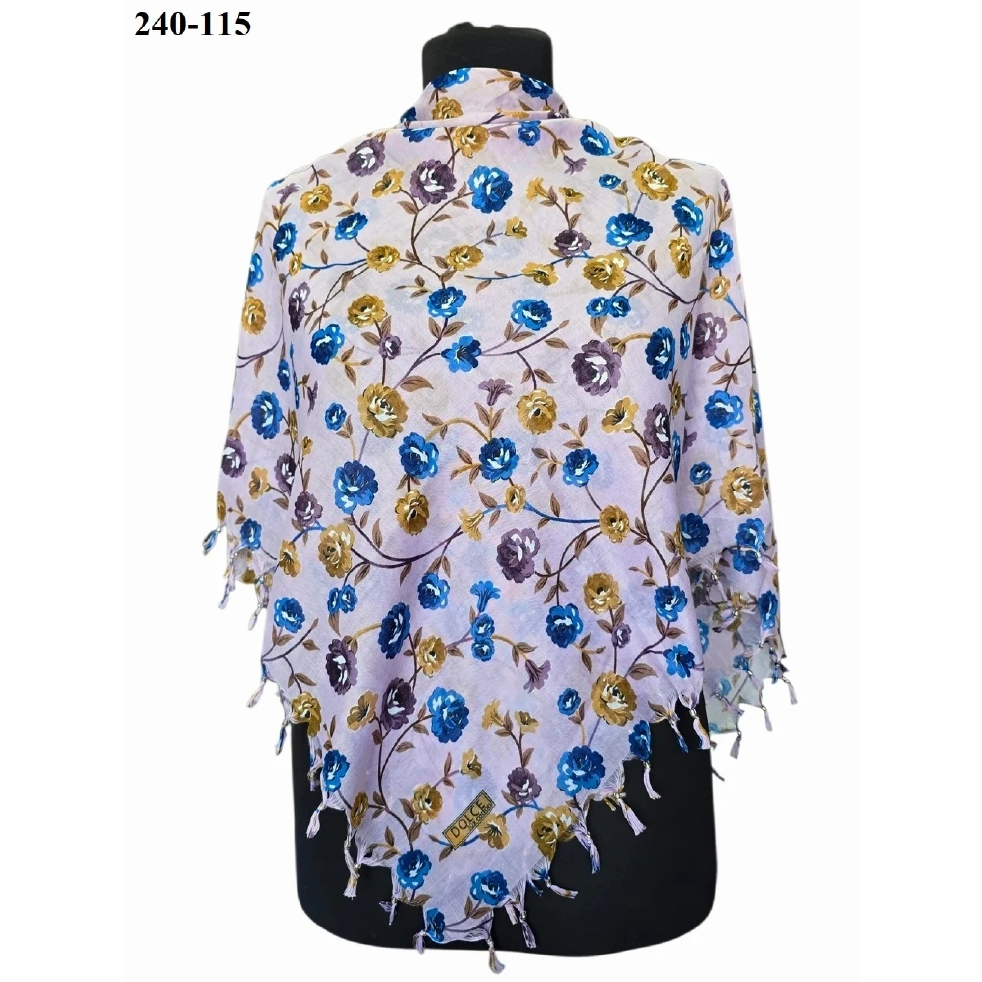 Dolce Life Desenli Sökme Boncuklu Eşarp 240-115