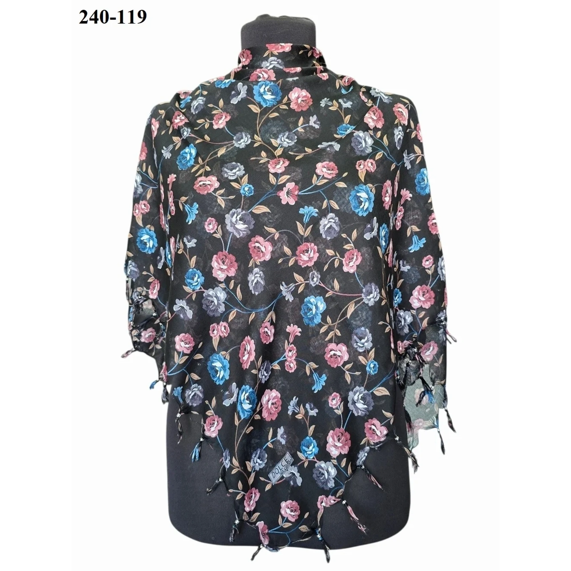 Dolce Life Desenli Sökme Boncuklu Eşarp 240-119