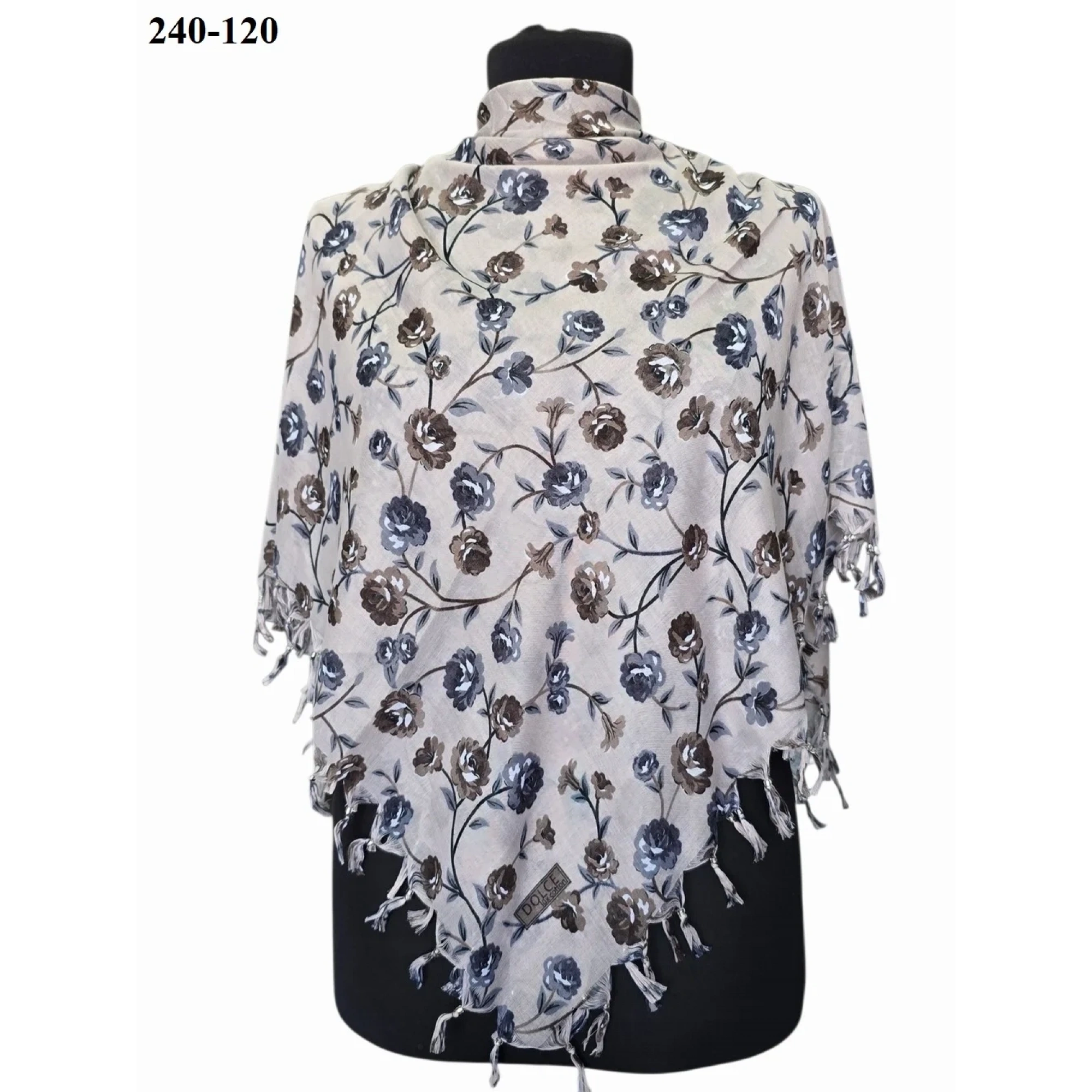 Dolce Life Desenli Sökme Boncuklu Eşarp 240-120