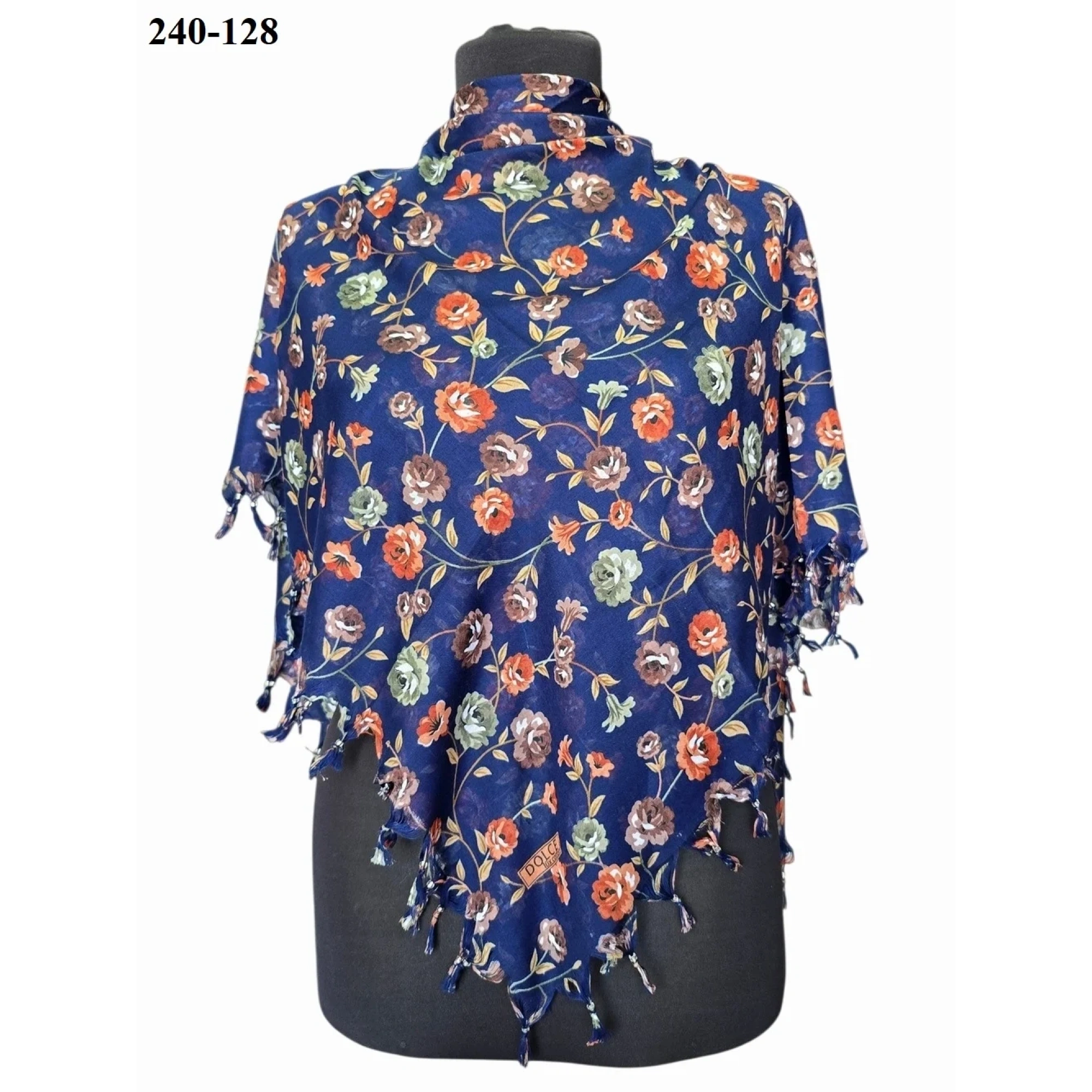 Dolce Life Desenli Sökme Boncuklu Eşarp 240-128