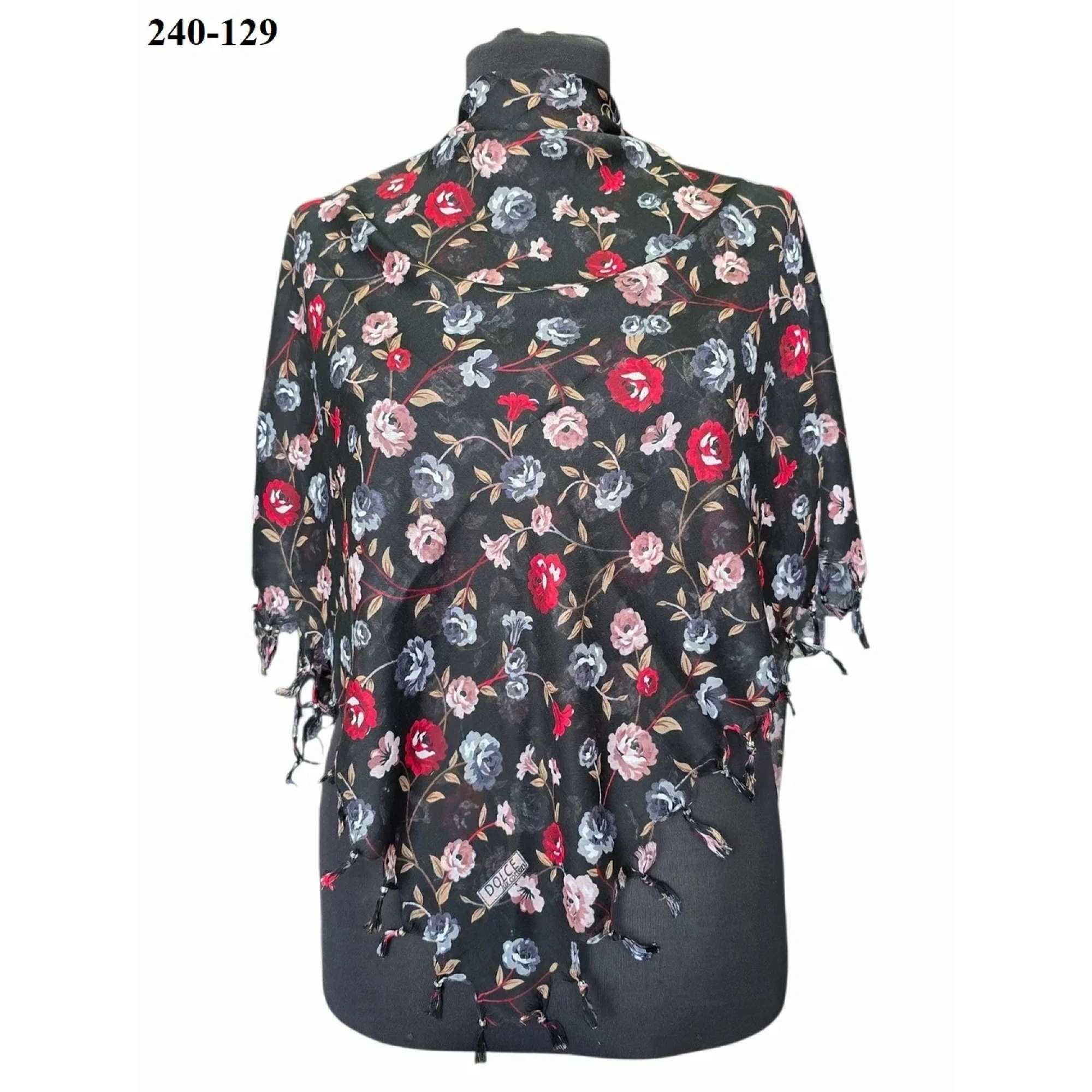 Dolce Life Desenli Sökme Boncuklu Eşarp 240-129