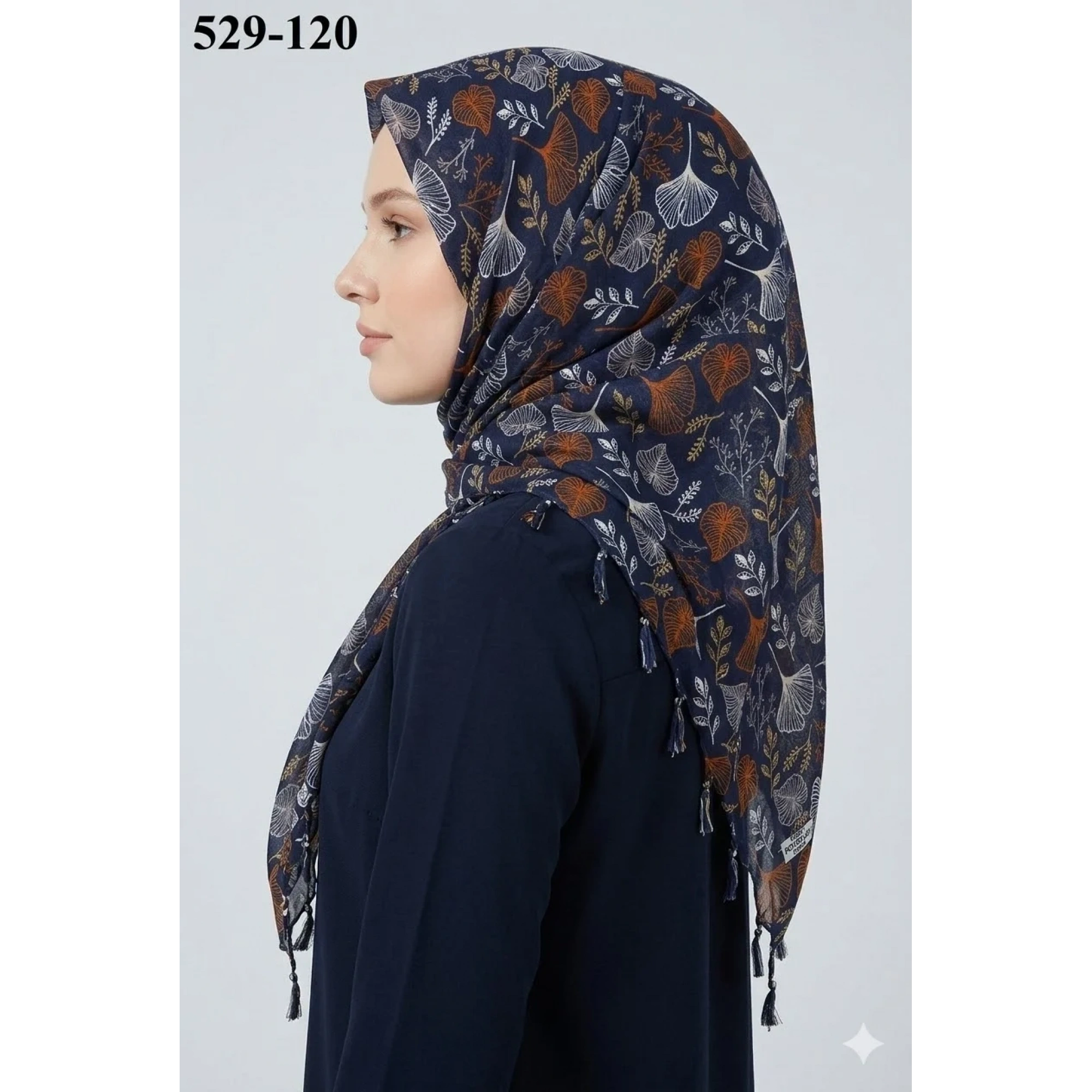Dolce Life Desenli Sökme Boncuklu Eşarp 529-120