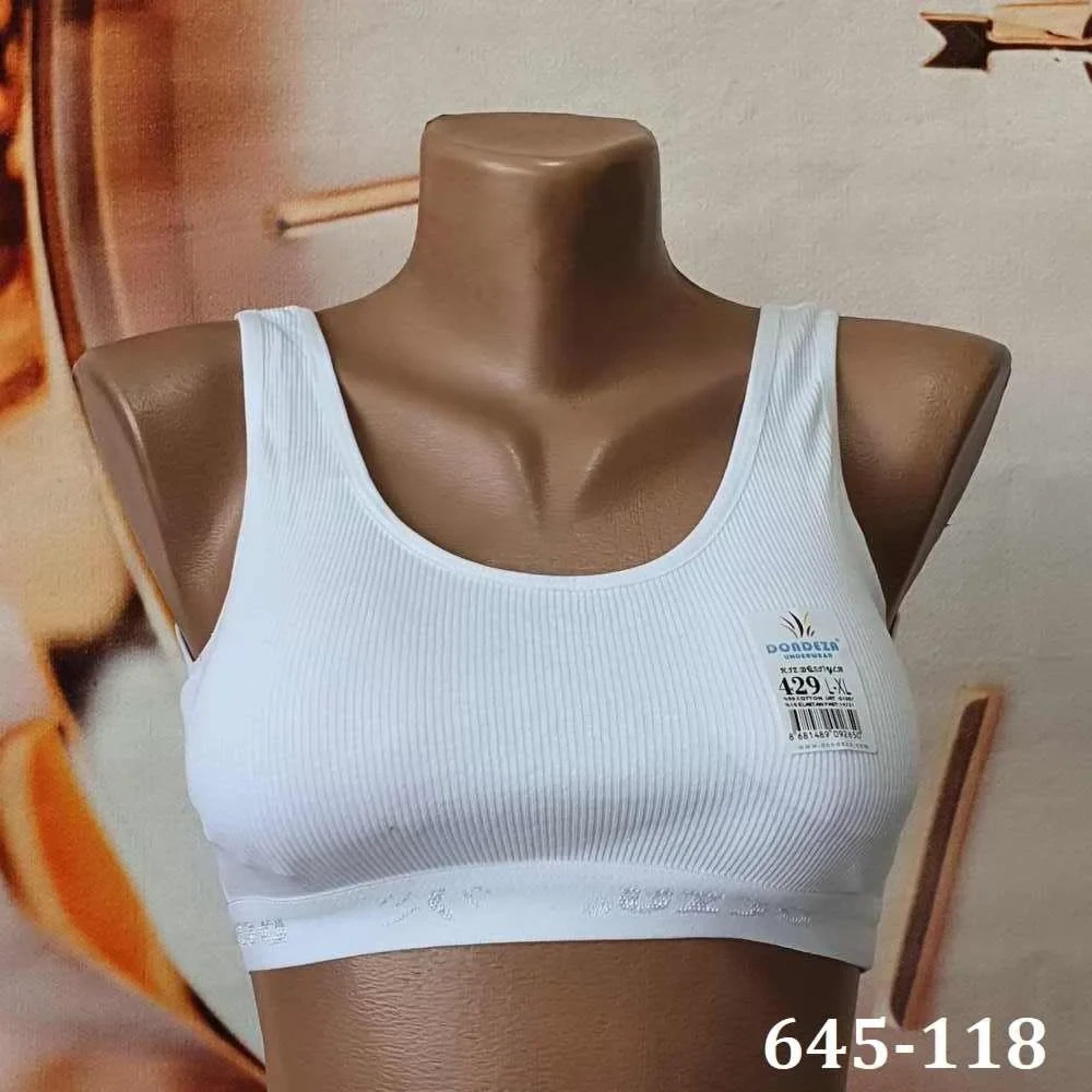 Dondeza Kalın Askılı Pedli Kız Büstiyer (Beyaz) (6 adet) 645-118