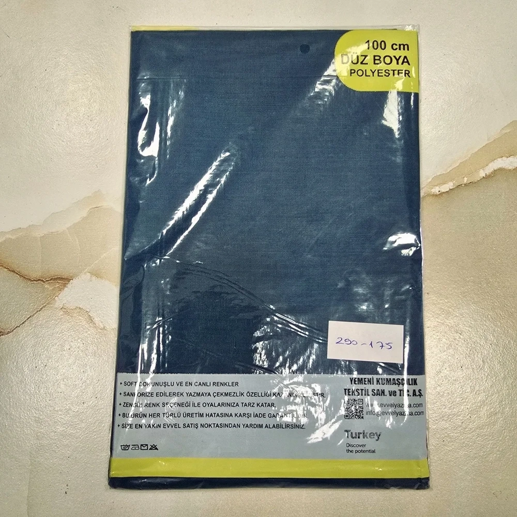 Düz Renk Ekonomik Poşetli Oyalık Yazma 290-175