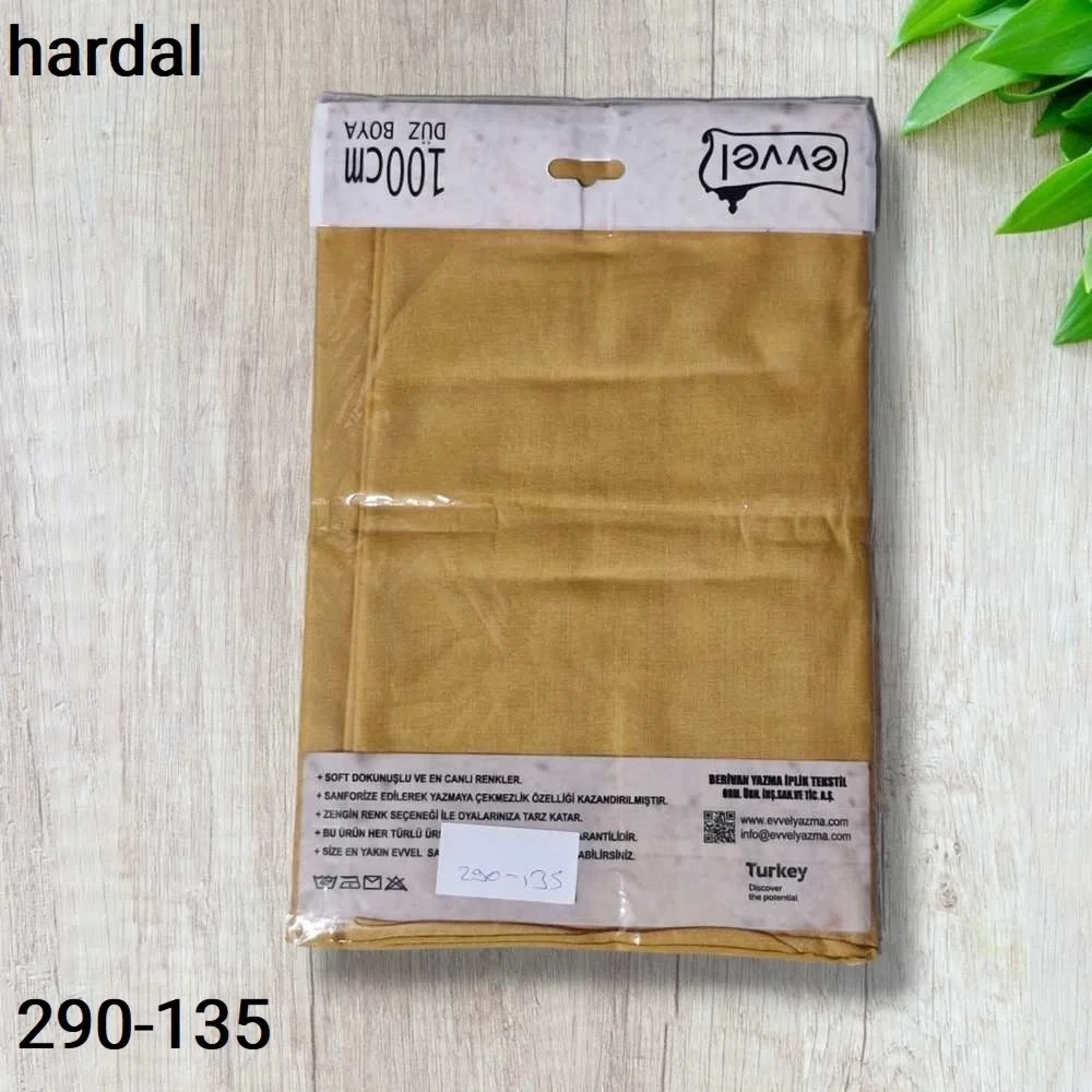Düz Renk Ekonomik Poşetli Oyalık Yazma hardal 290-135