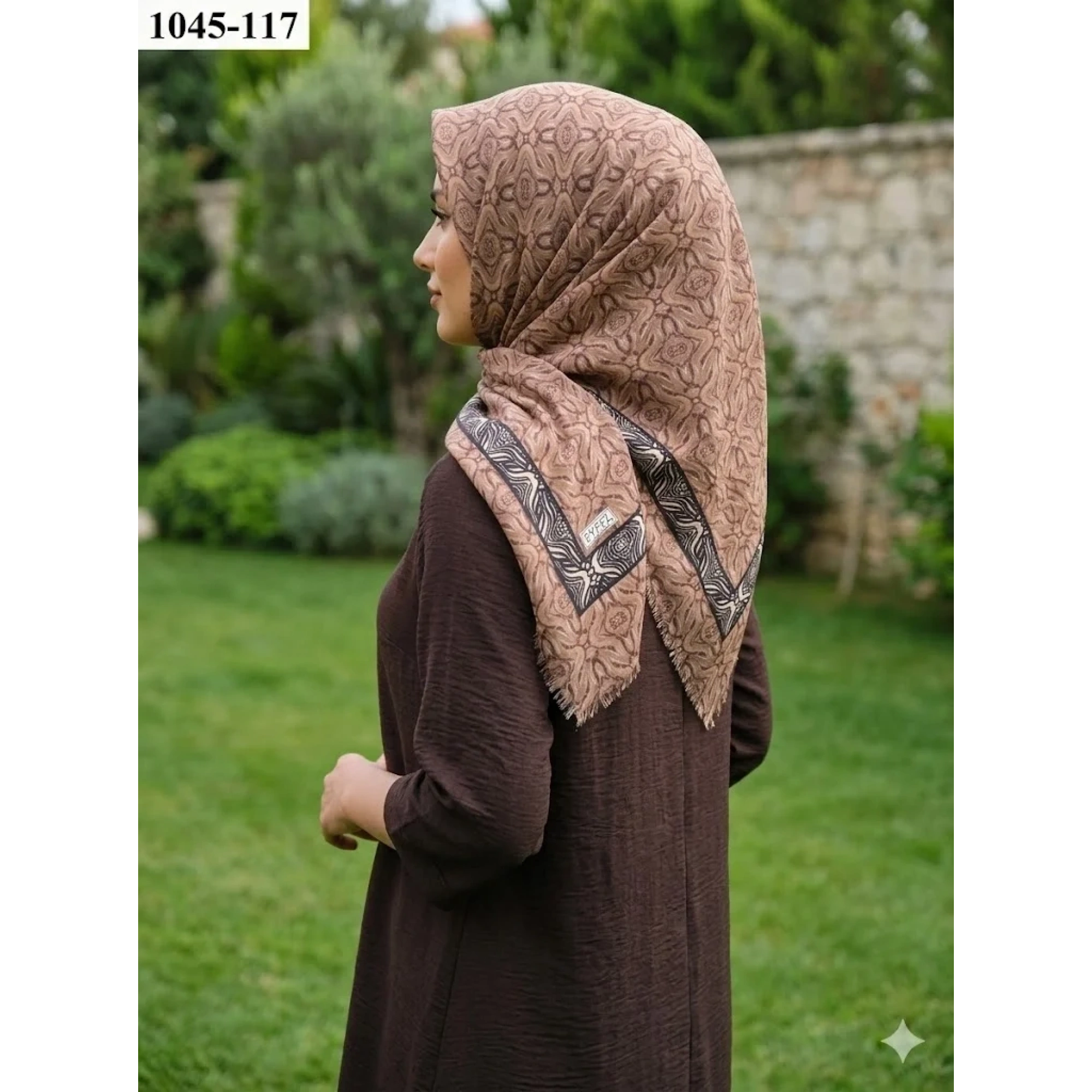 Eyfel Desenli Dimi Pamuk Eşarp 1045-117