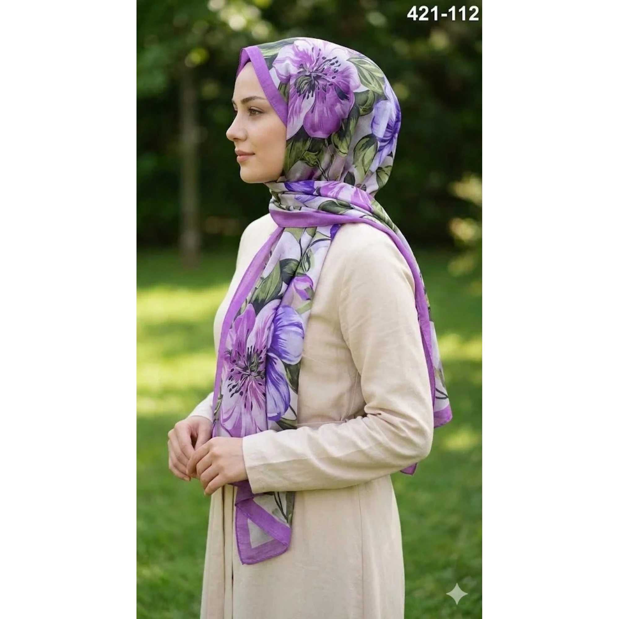 Eylül İpek Çiçek Desen Soft Şal 421-112