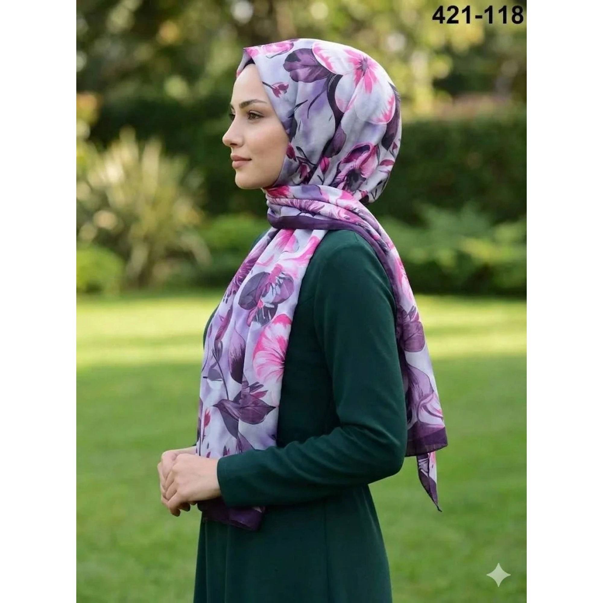 Eylül İpek Çiçek Desen Soft Şal 421-118