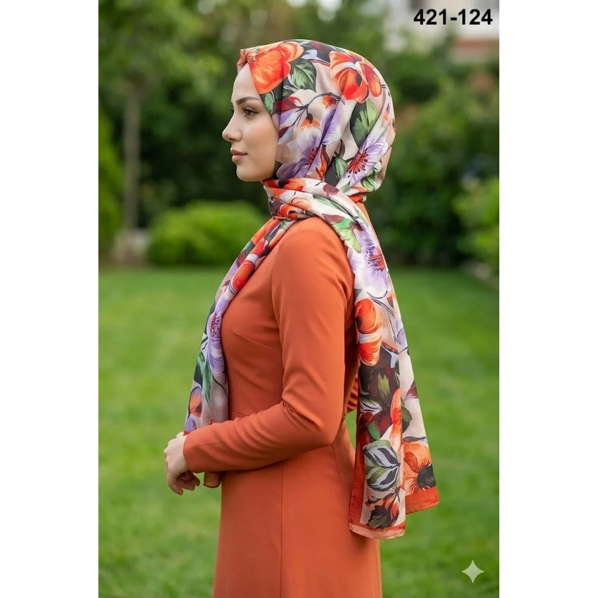 Eylül İpek Çiçek Desen Soft Şal 421-124