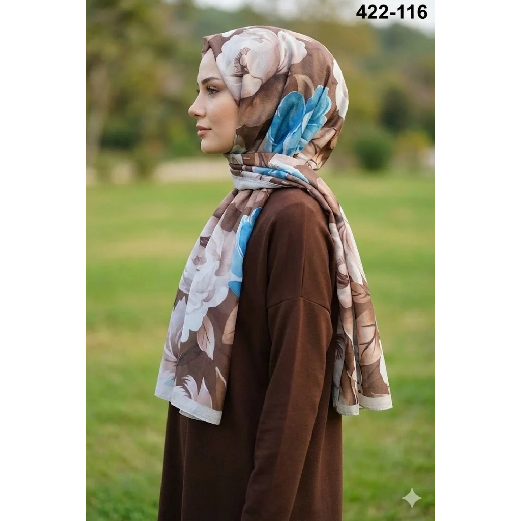 Eylül İpek Çiçek Desen Soft Şal 422-116