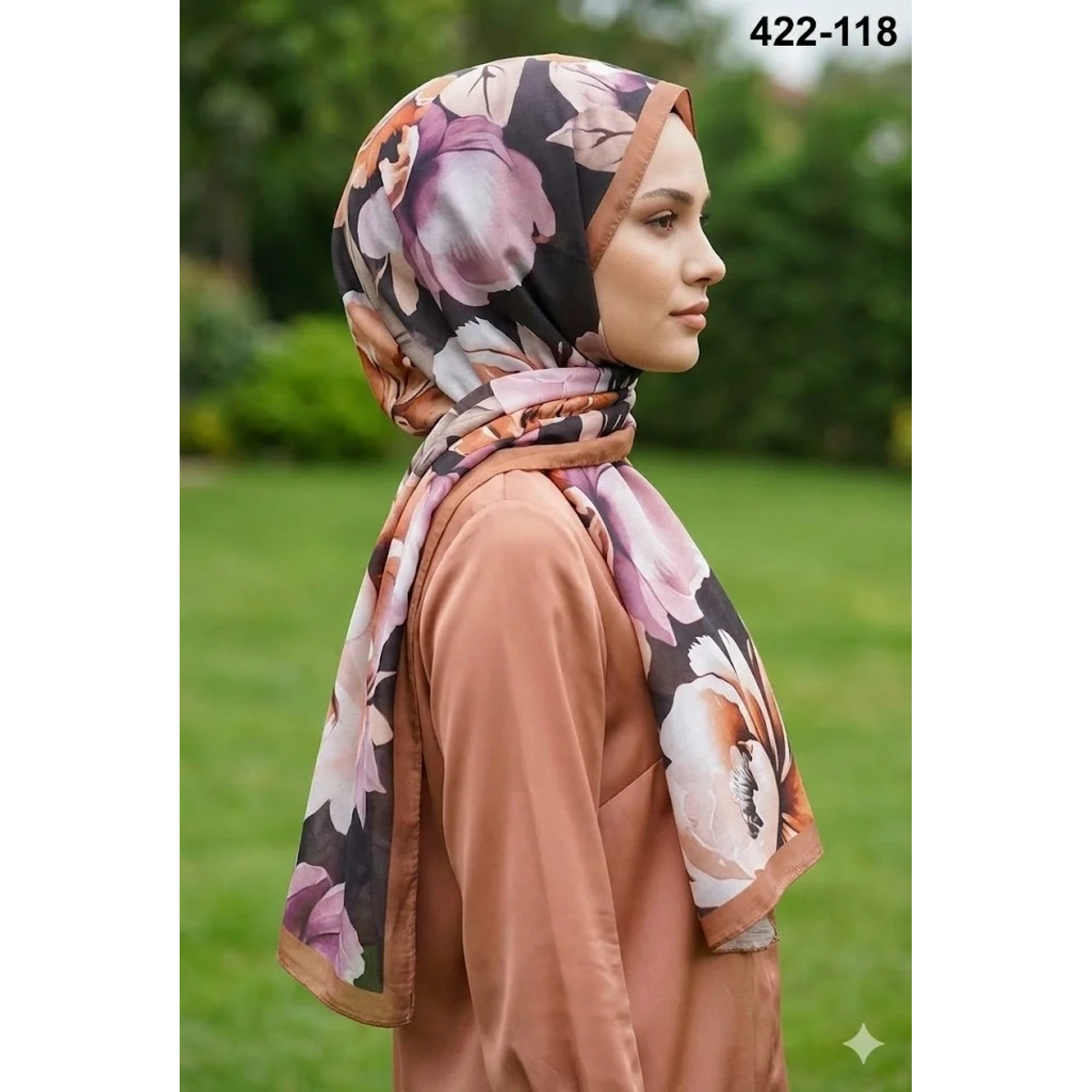 Eylül İpek Çiçek Desen Soft Şal 422-118