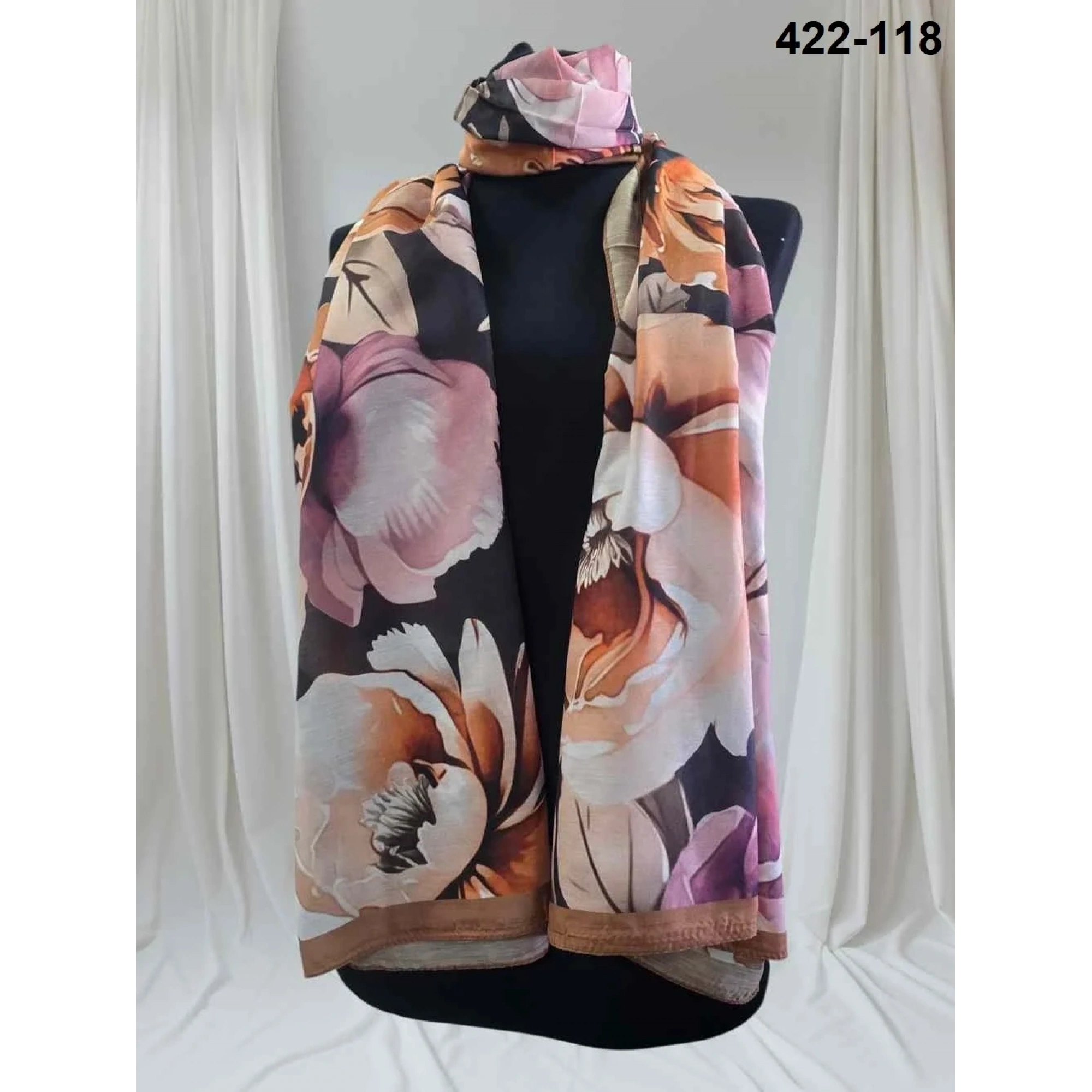 Eylül İpek Çiçek Desen Soft Şal 422-118