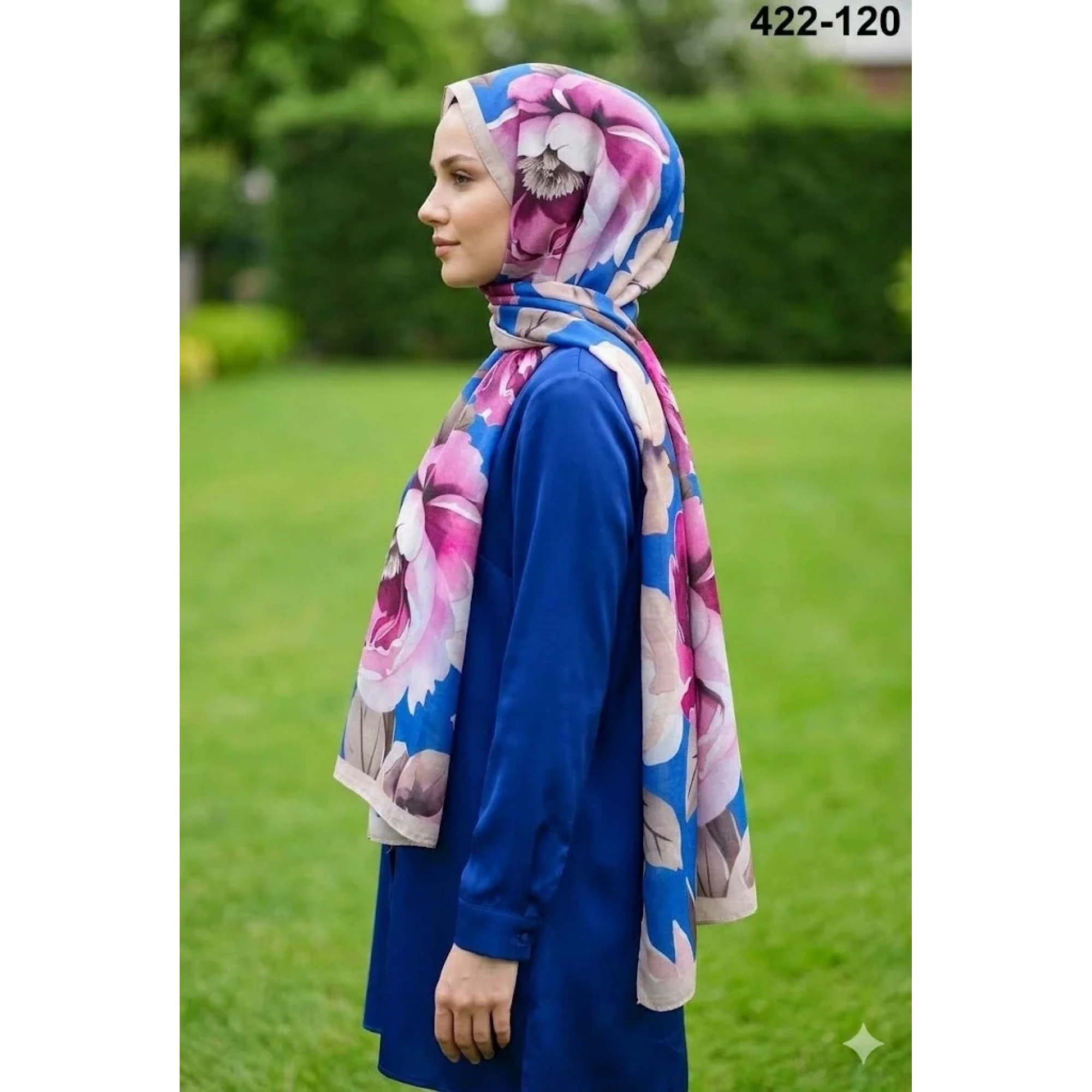 Eylül İpek Çiçek Desen Soft Şal 422-120