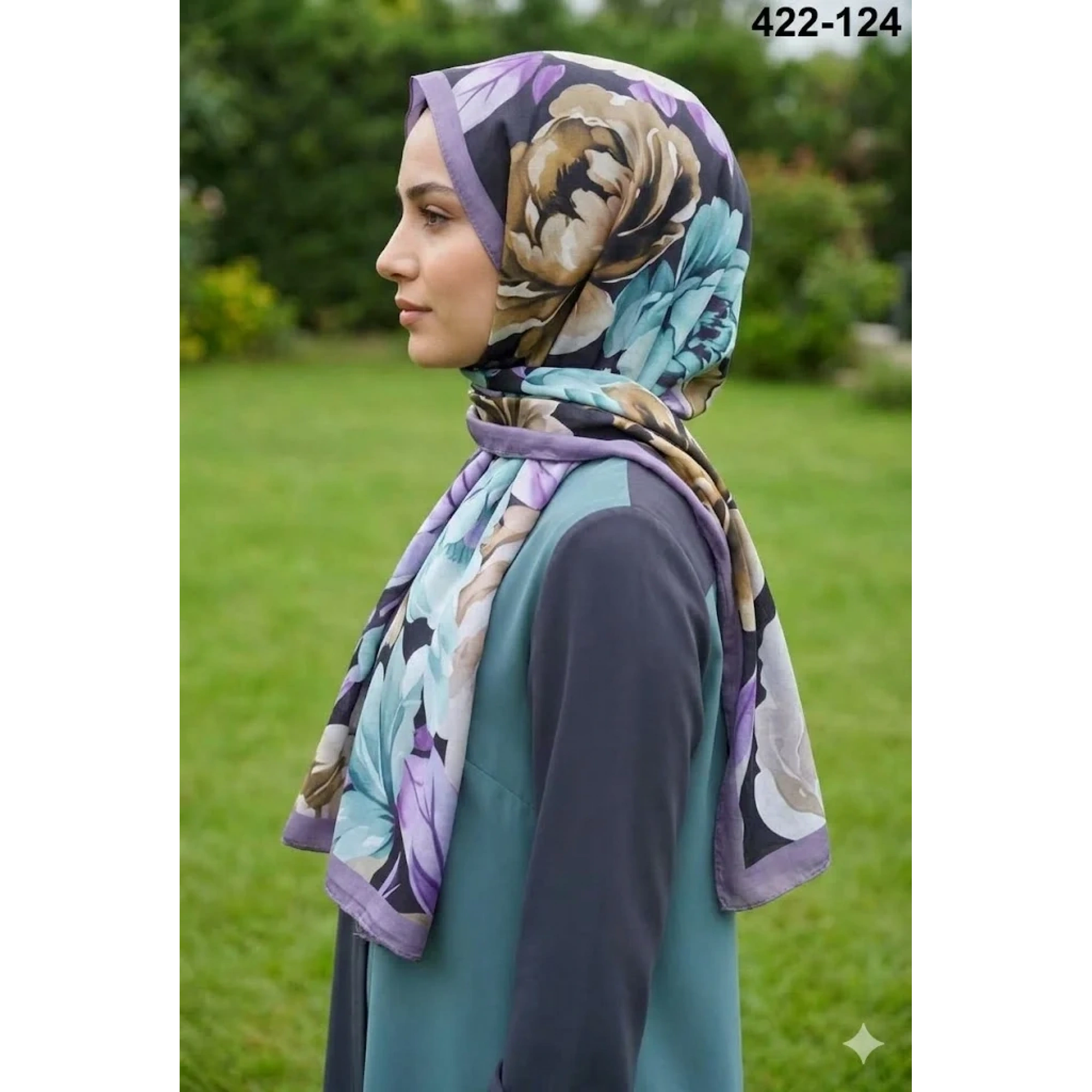Eylül İpek Çiçek Desen Soft Şal 422-124