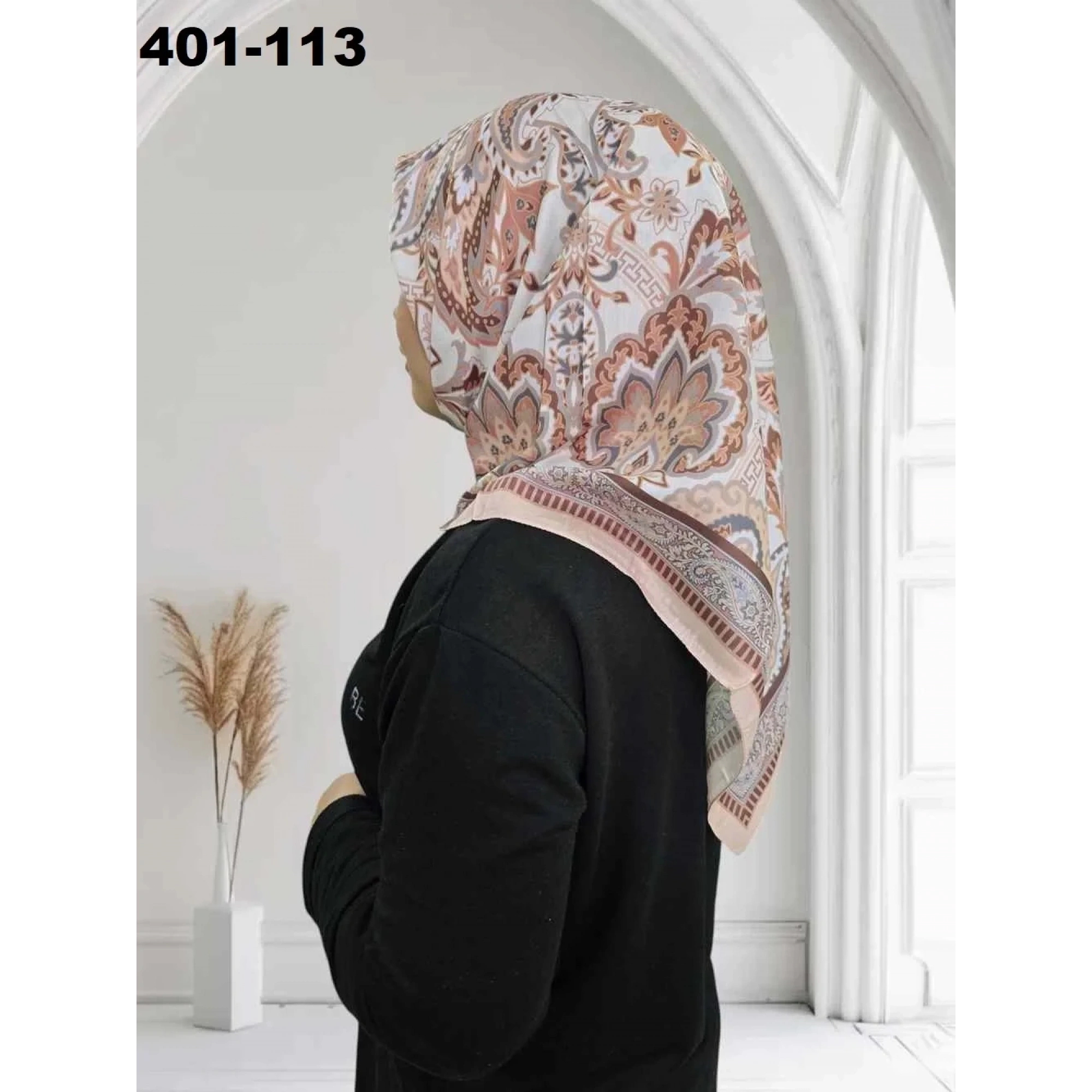 Eylül İpek Etnik Desen Soft Eşarp 401-113
