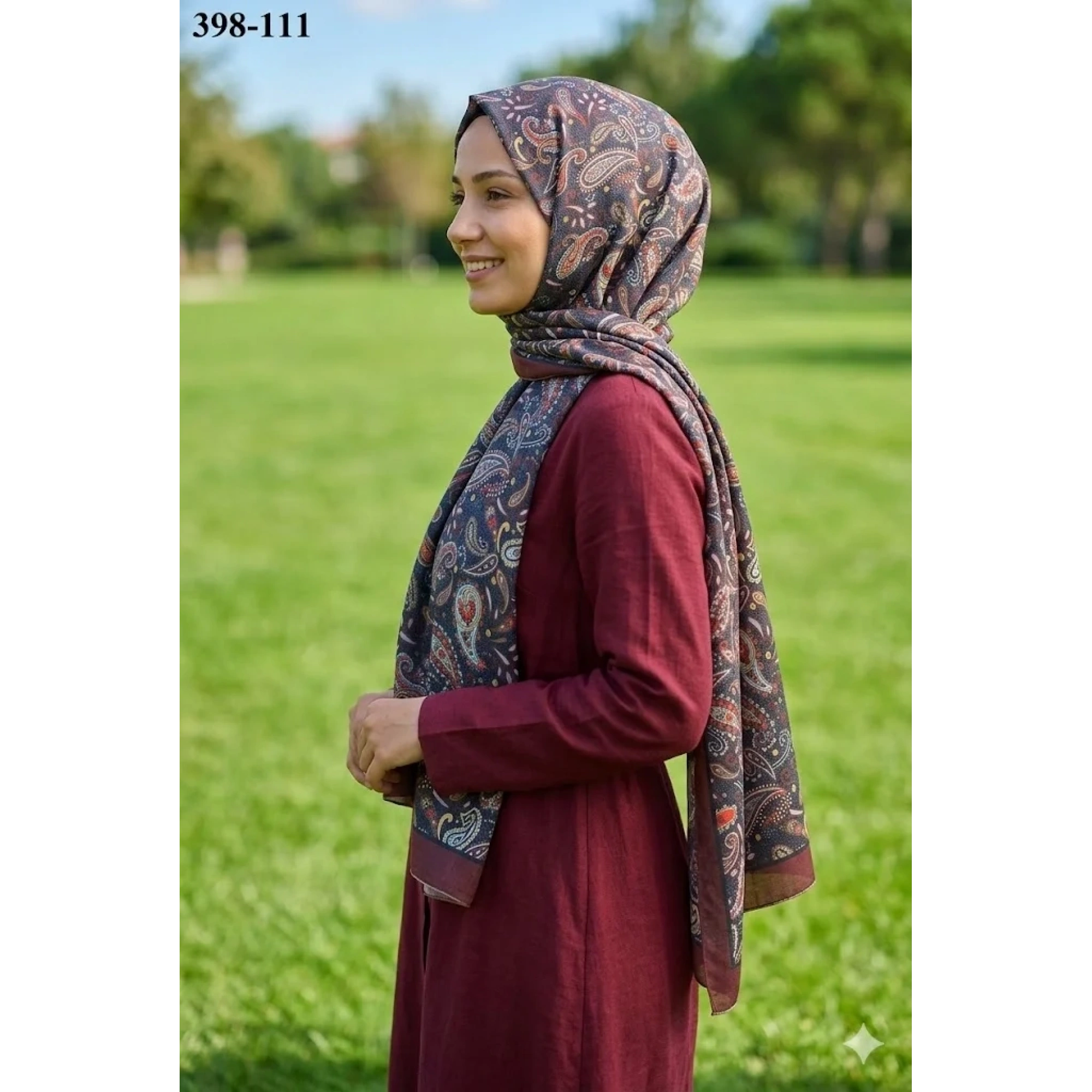 Eylül İpek Etnik Desen Soft Şal 398-111
