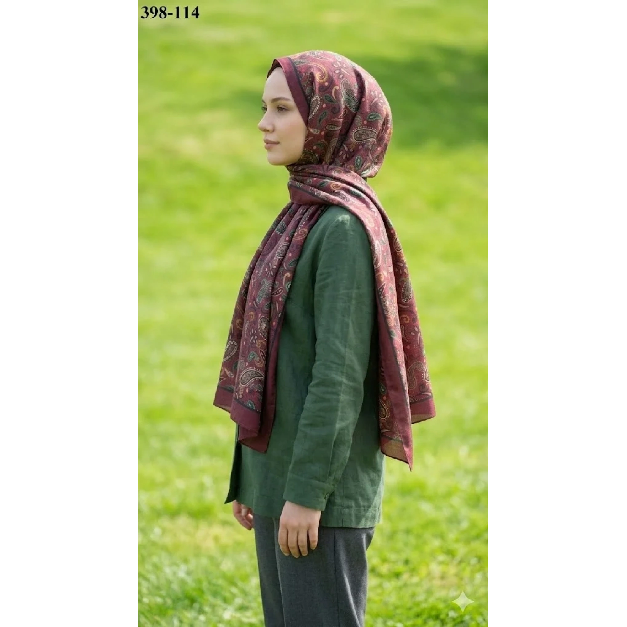 Eylül İpek Etnik Desen Soft Şal 398-114