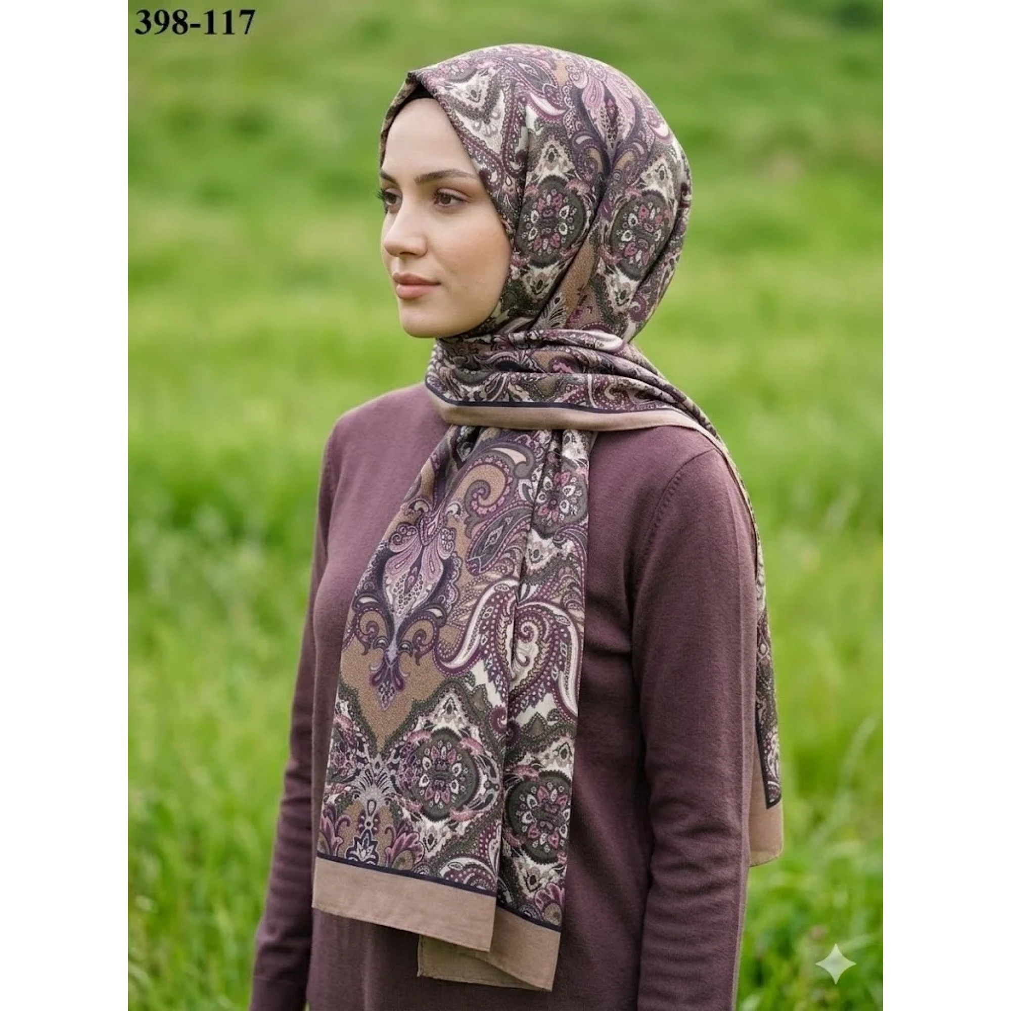 Eylül İpek Etnik Desen Soft Şal 398-117