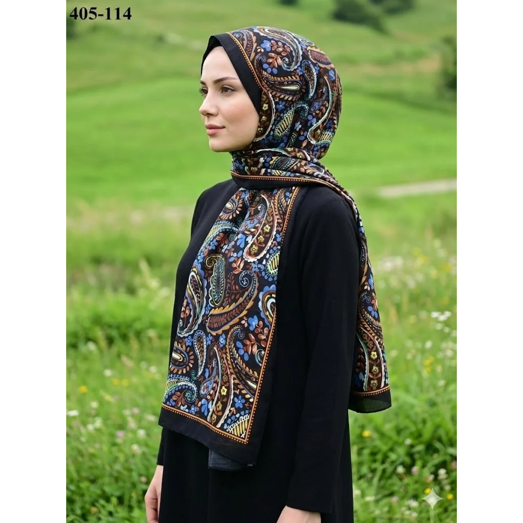 Eylül İpek Etnik Desen Soft Şal 405-114