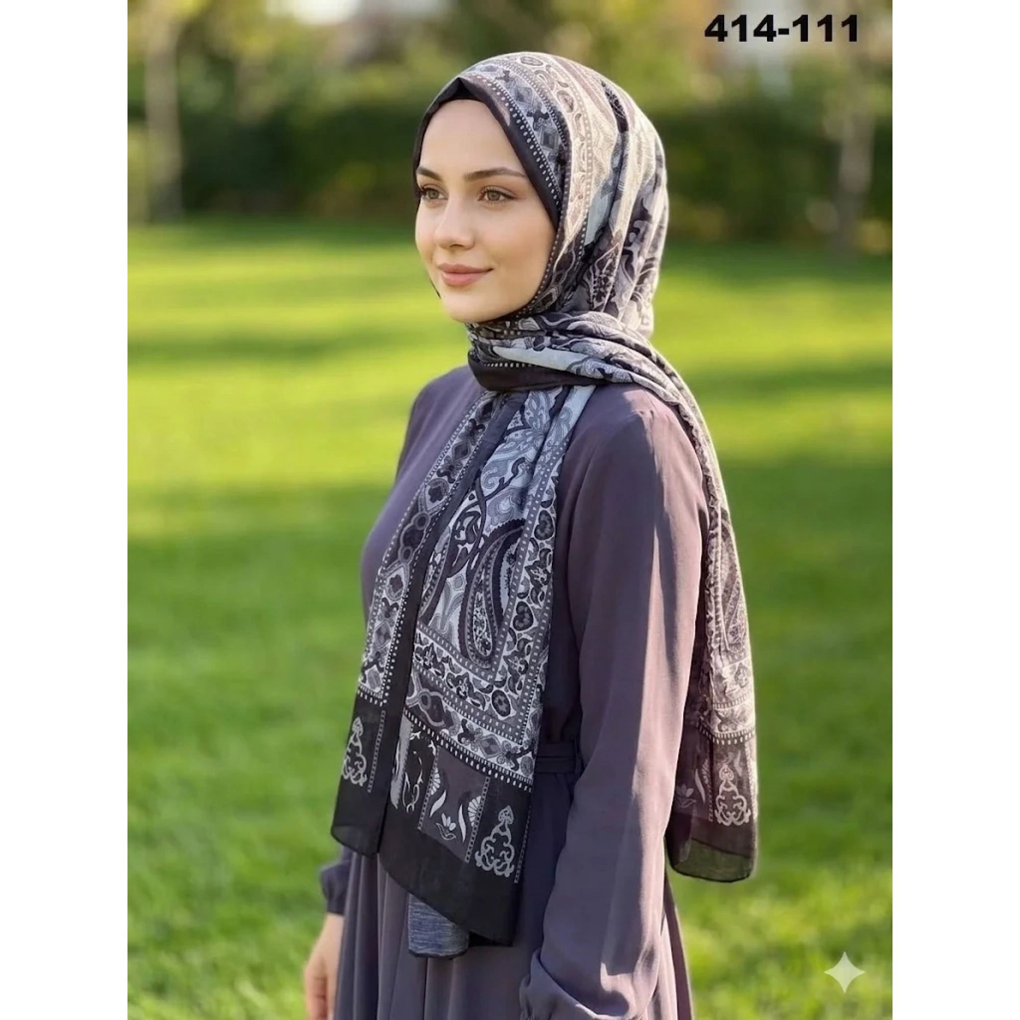 Eylül İpek Etnik Desen Soft Şal 414-111