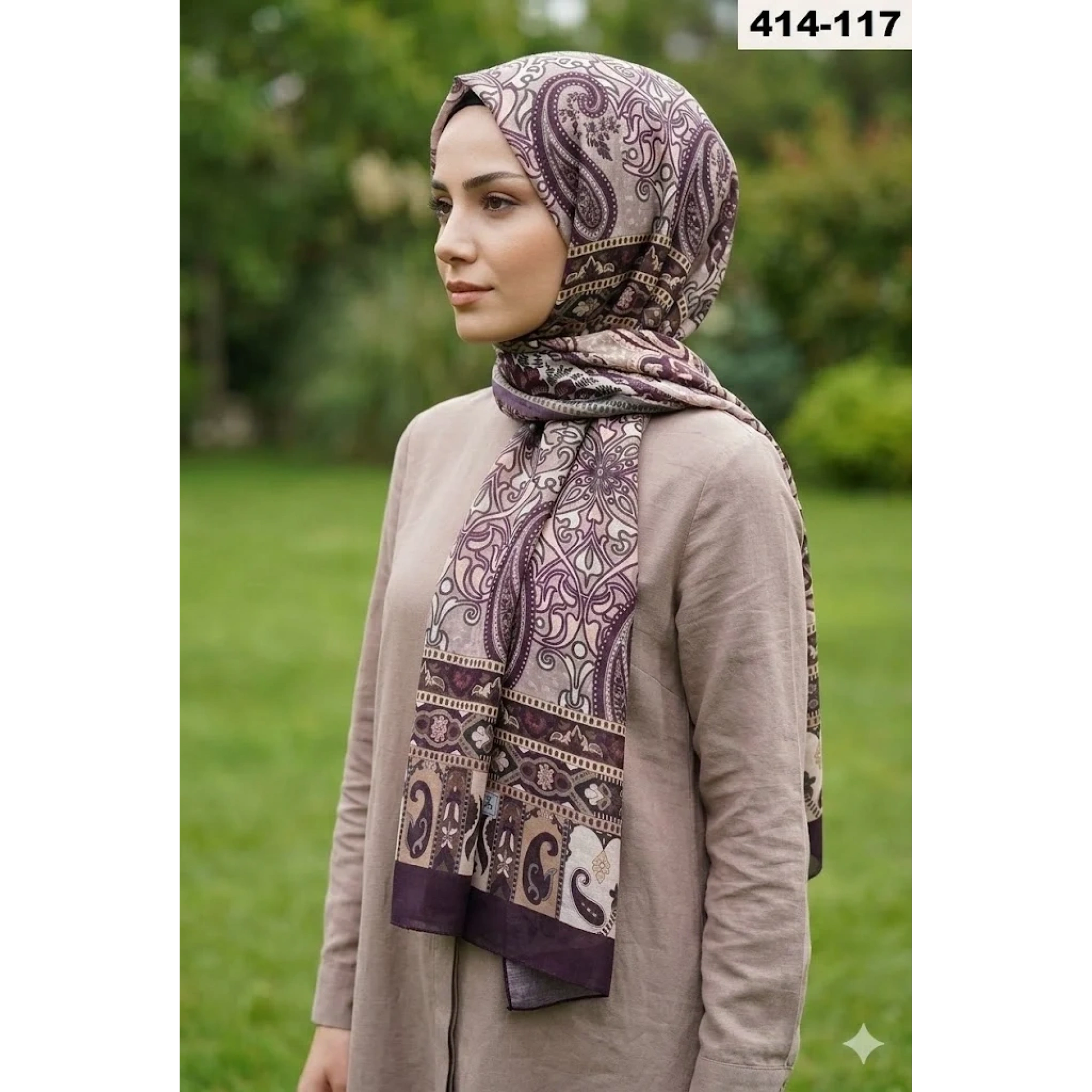 Eylül İpek Etnik Desen Soft Şal 414-117