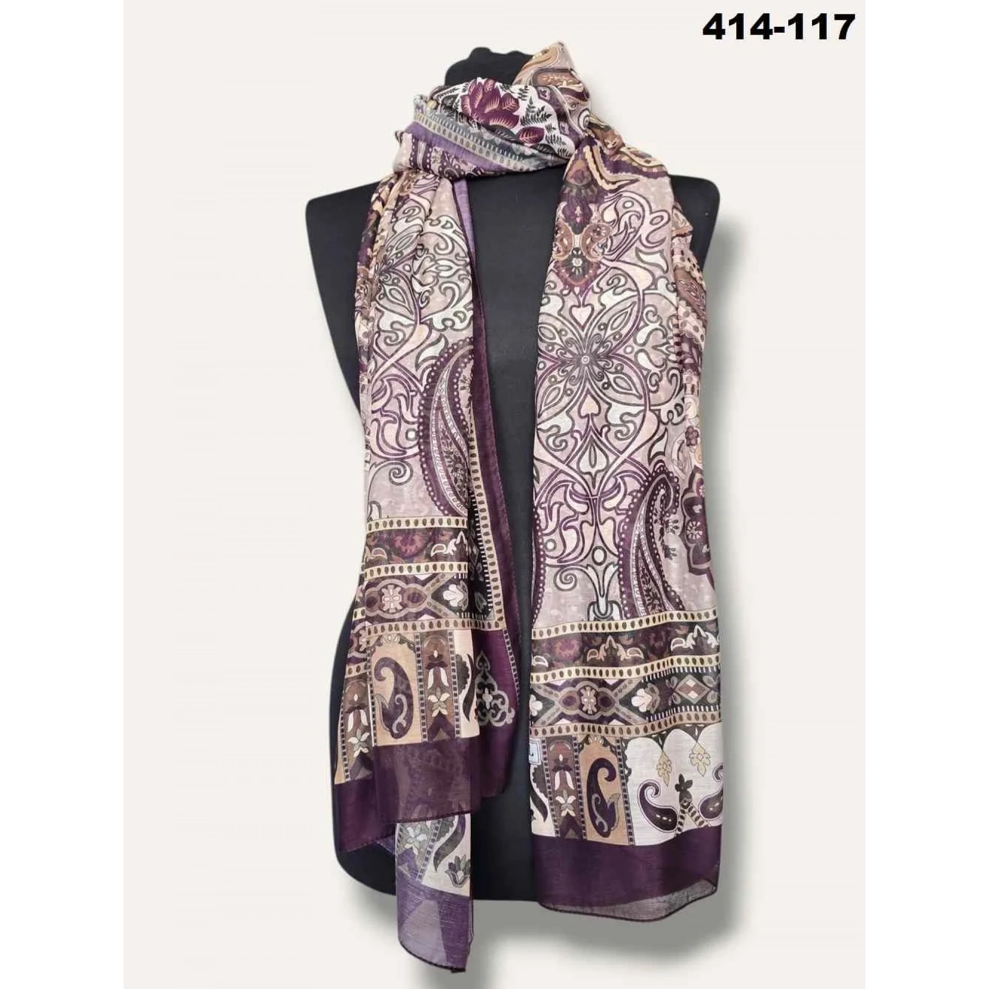 Eylül İpek Etnik Desen Soft Şal 414-117