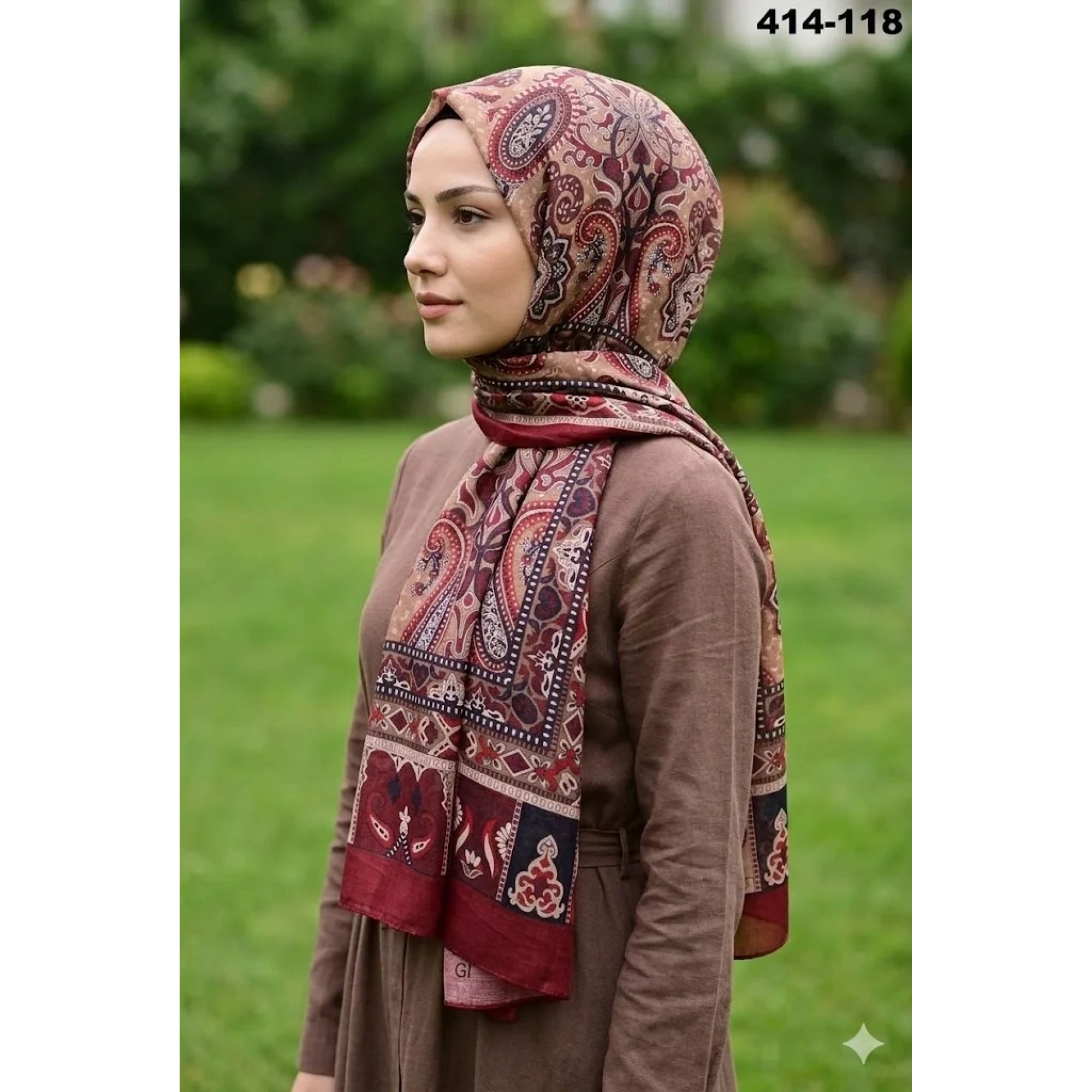 Eylül İpek Etnik Desen Soft Şal 414-118