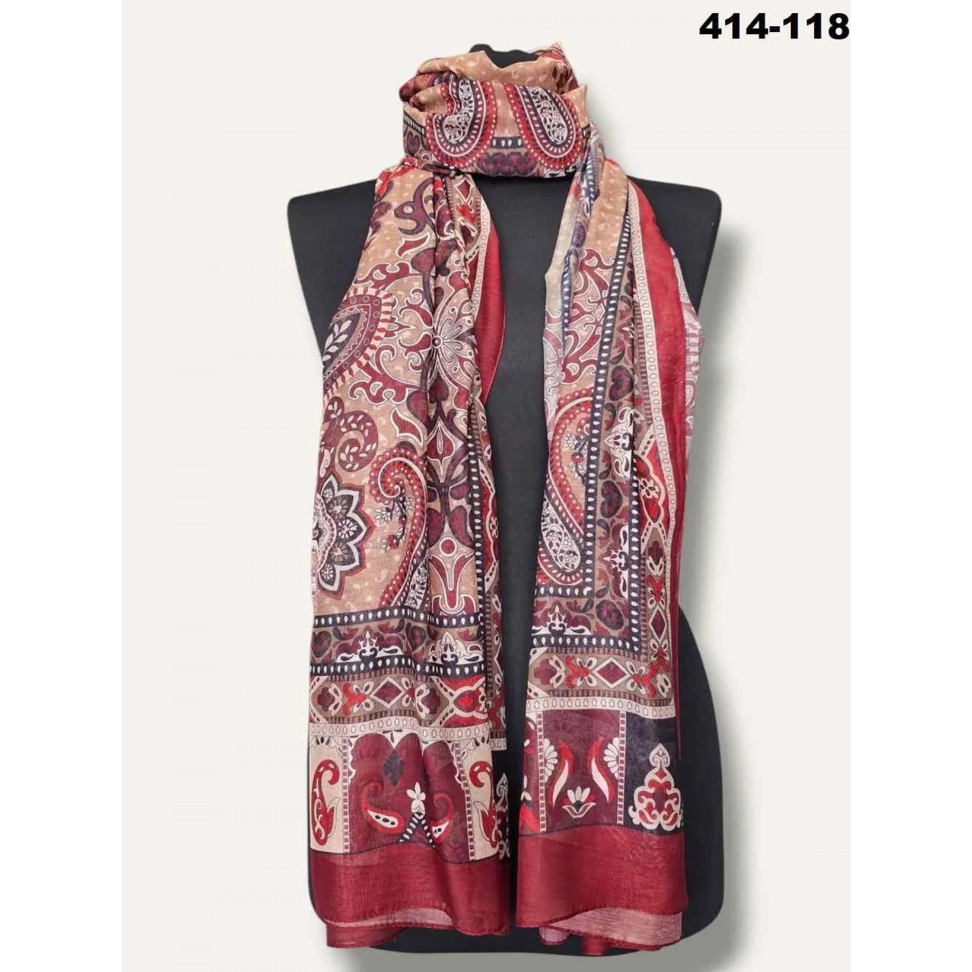 Eylül İpek Etnik Desen Soft Şal 414-118