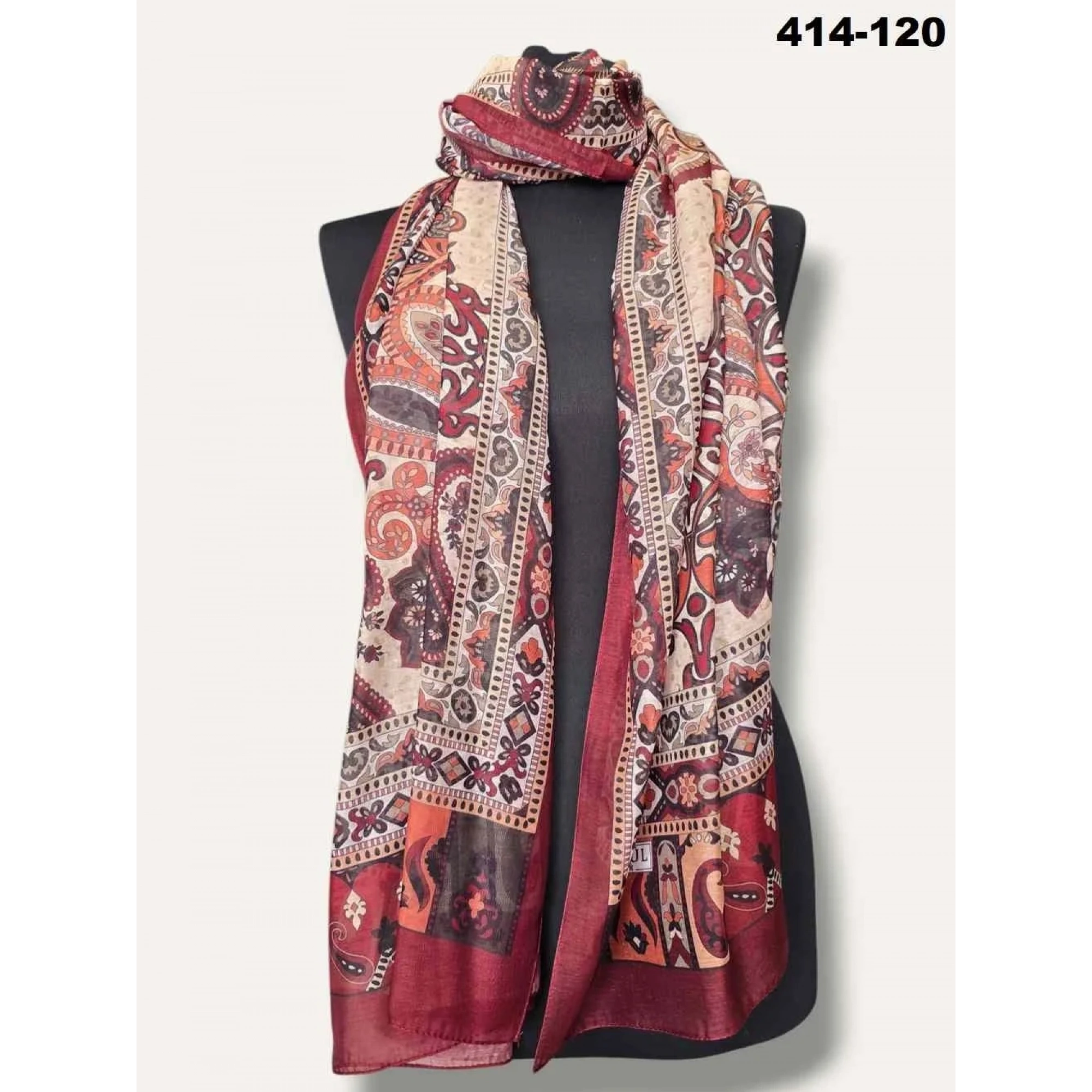Eylül İpek Etnik Desen Soft Şal 414-120
