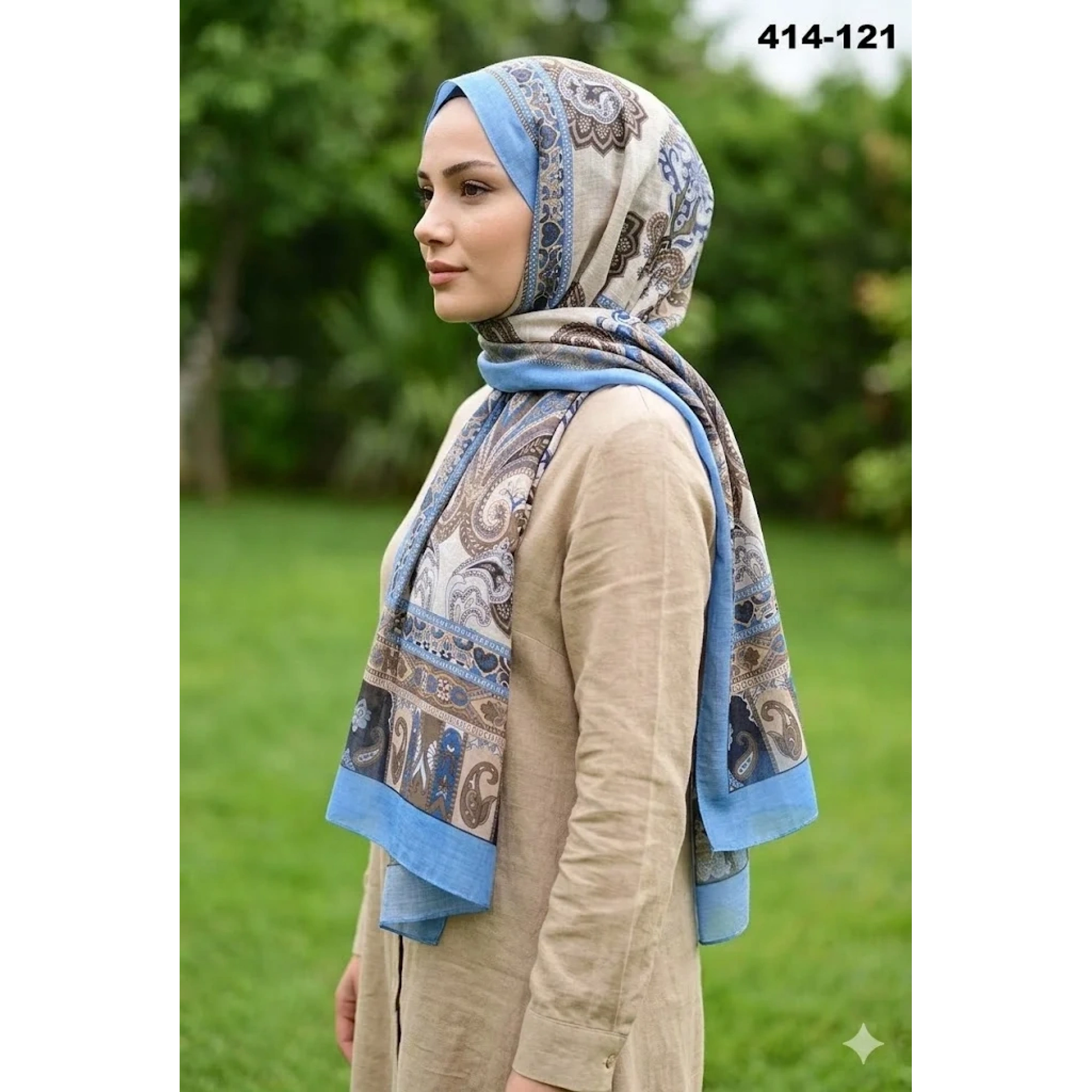 Eylül İpek Etnik Desen Soft Şal 414-121