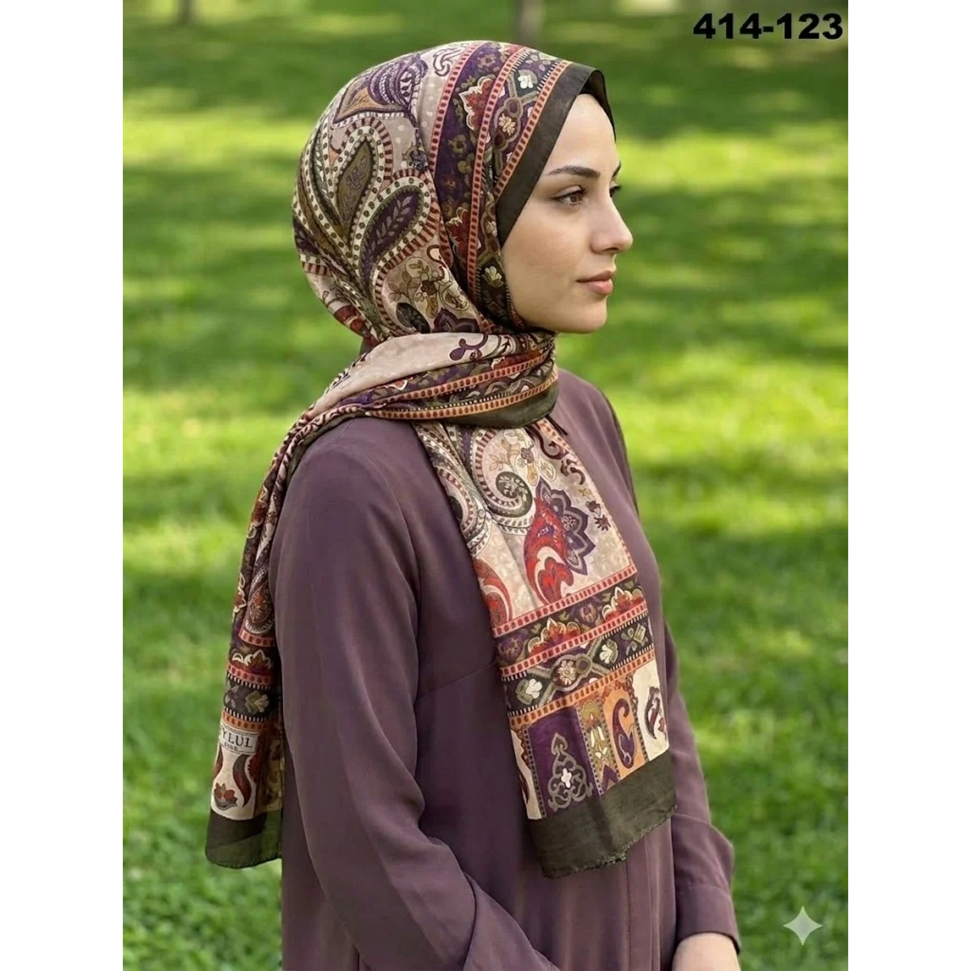 Eylül İpek Etnik Desen Soft Şal 414-123