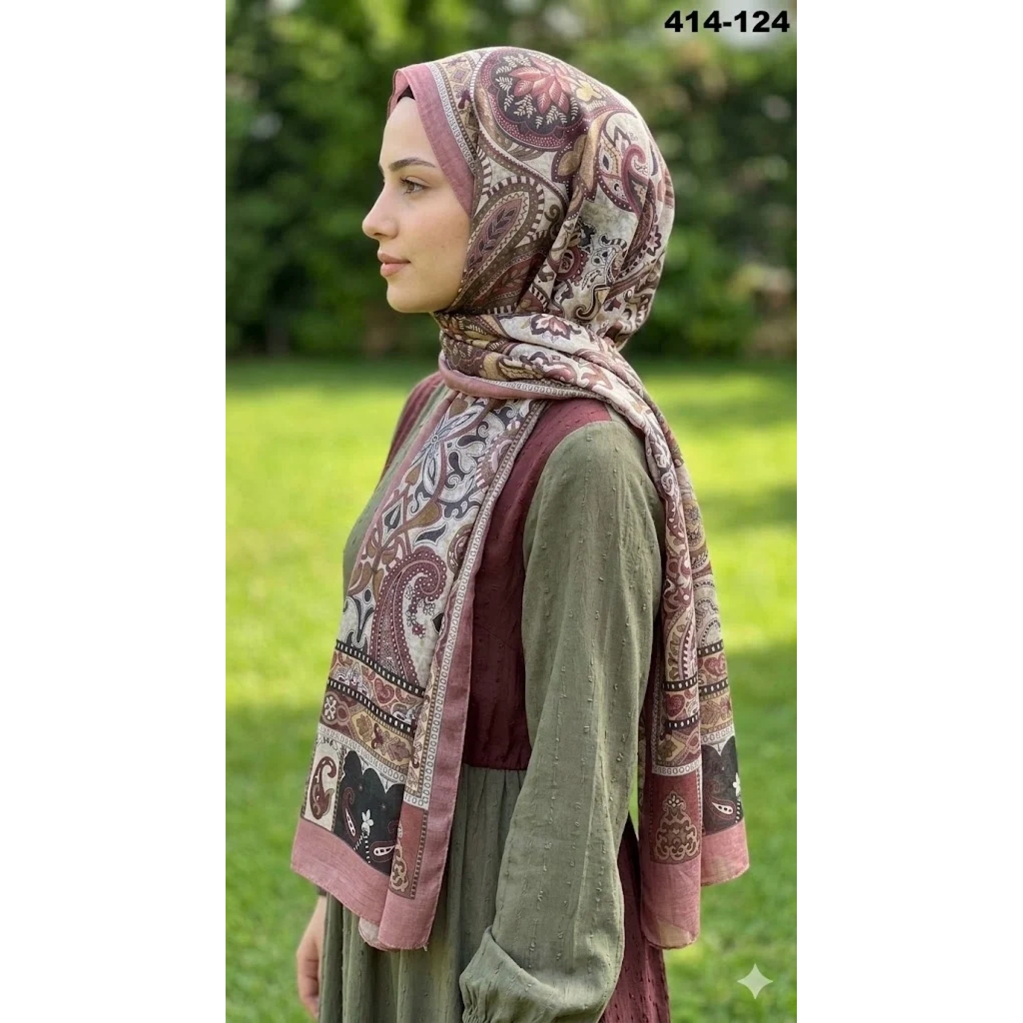 Eylül İpek Etnik Desen Soft Şal 414-124