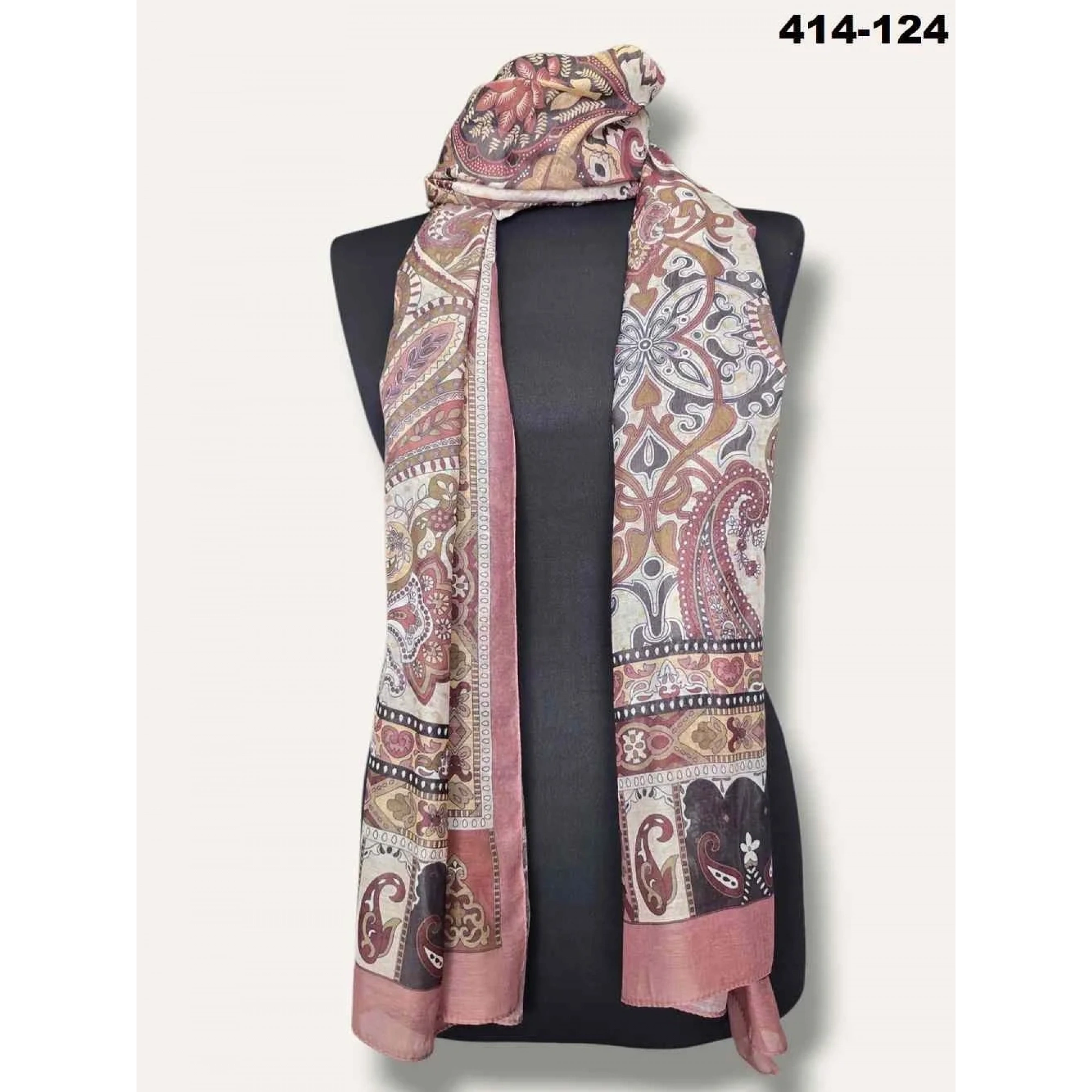Eylül İpek Etnik Desen Soft Şal 414-124
