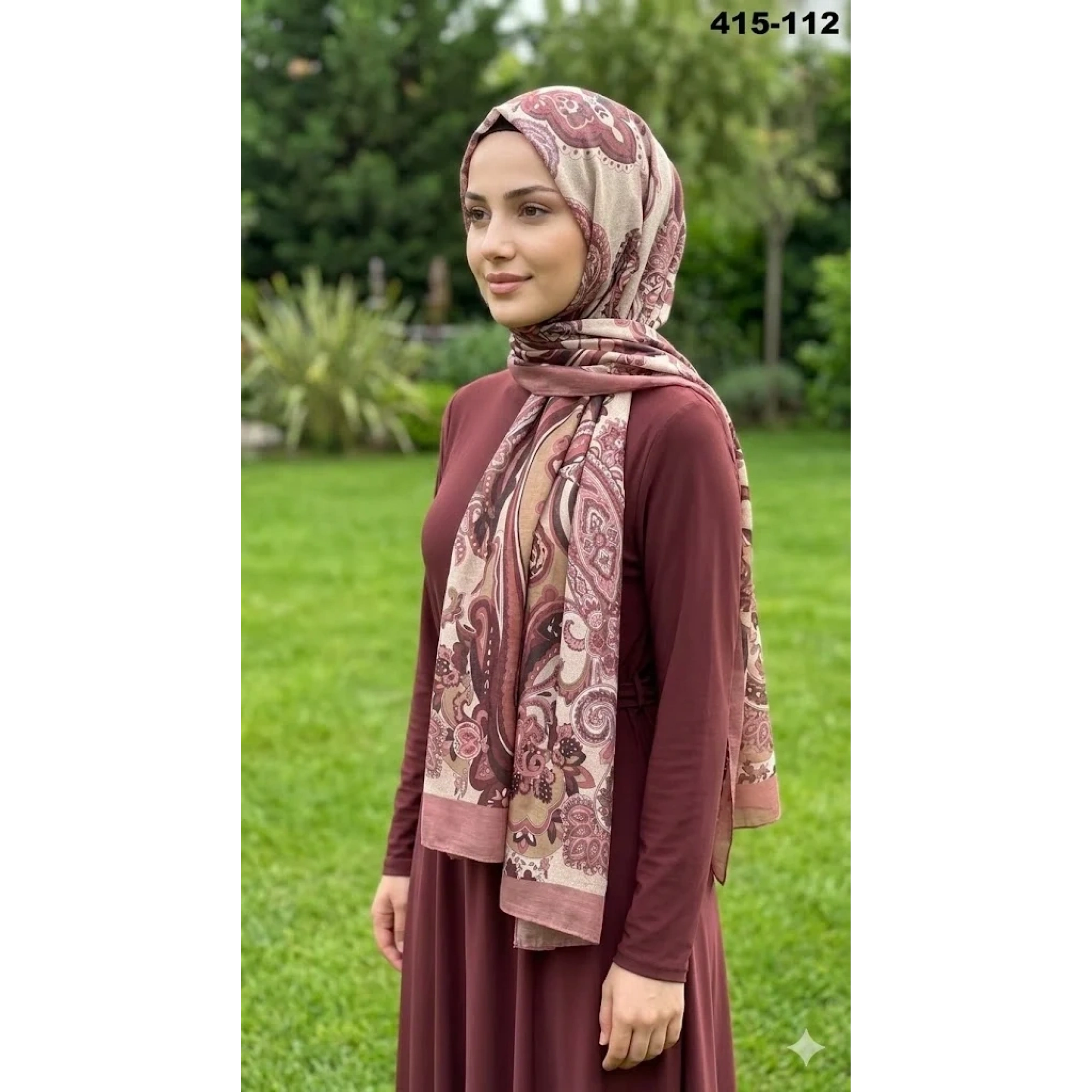 Eylül İpek Etnik Desen Soft Şal 415-112
