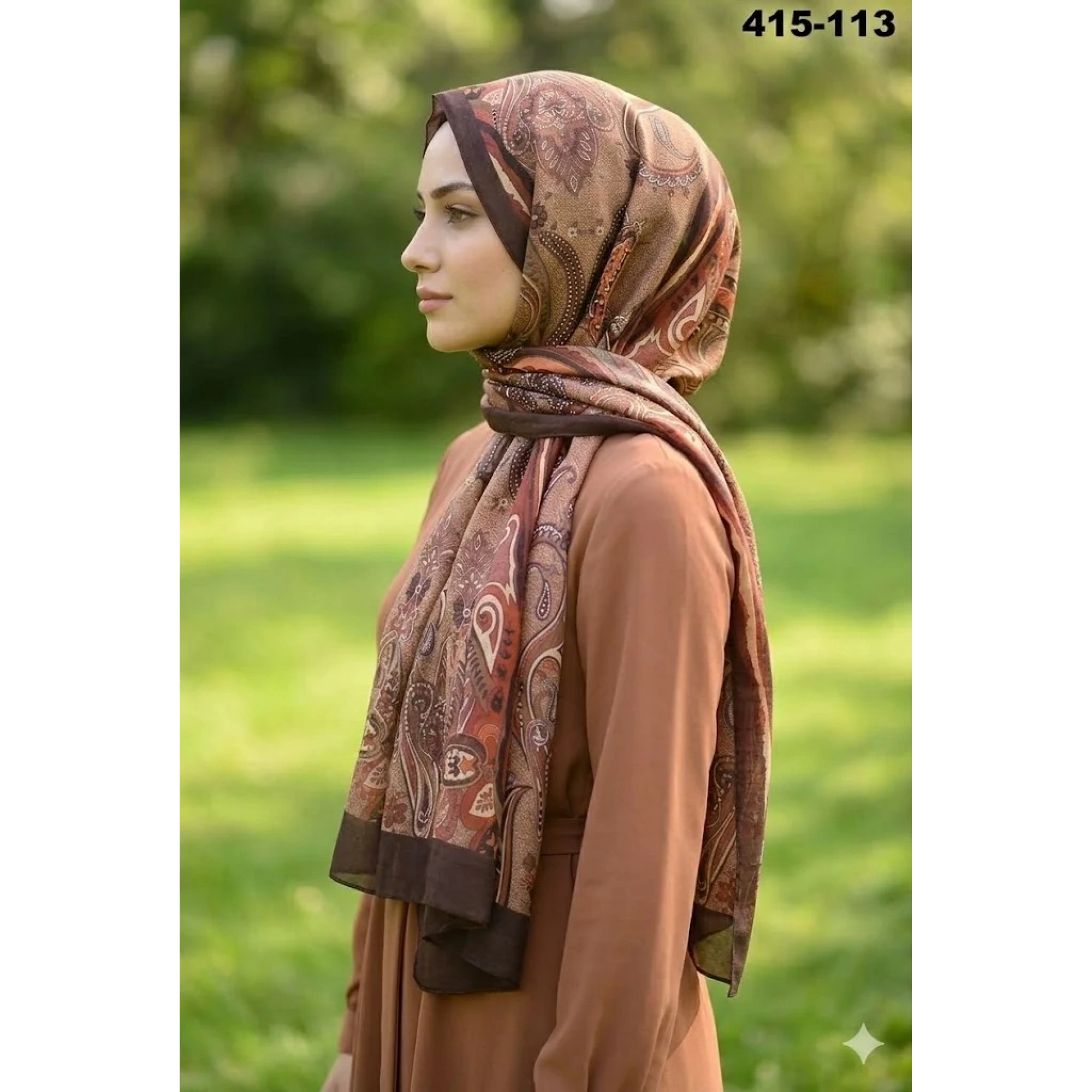 Eylül İpek Etnik Desen Soft Şal 415-113