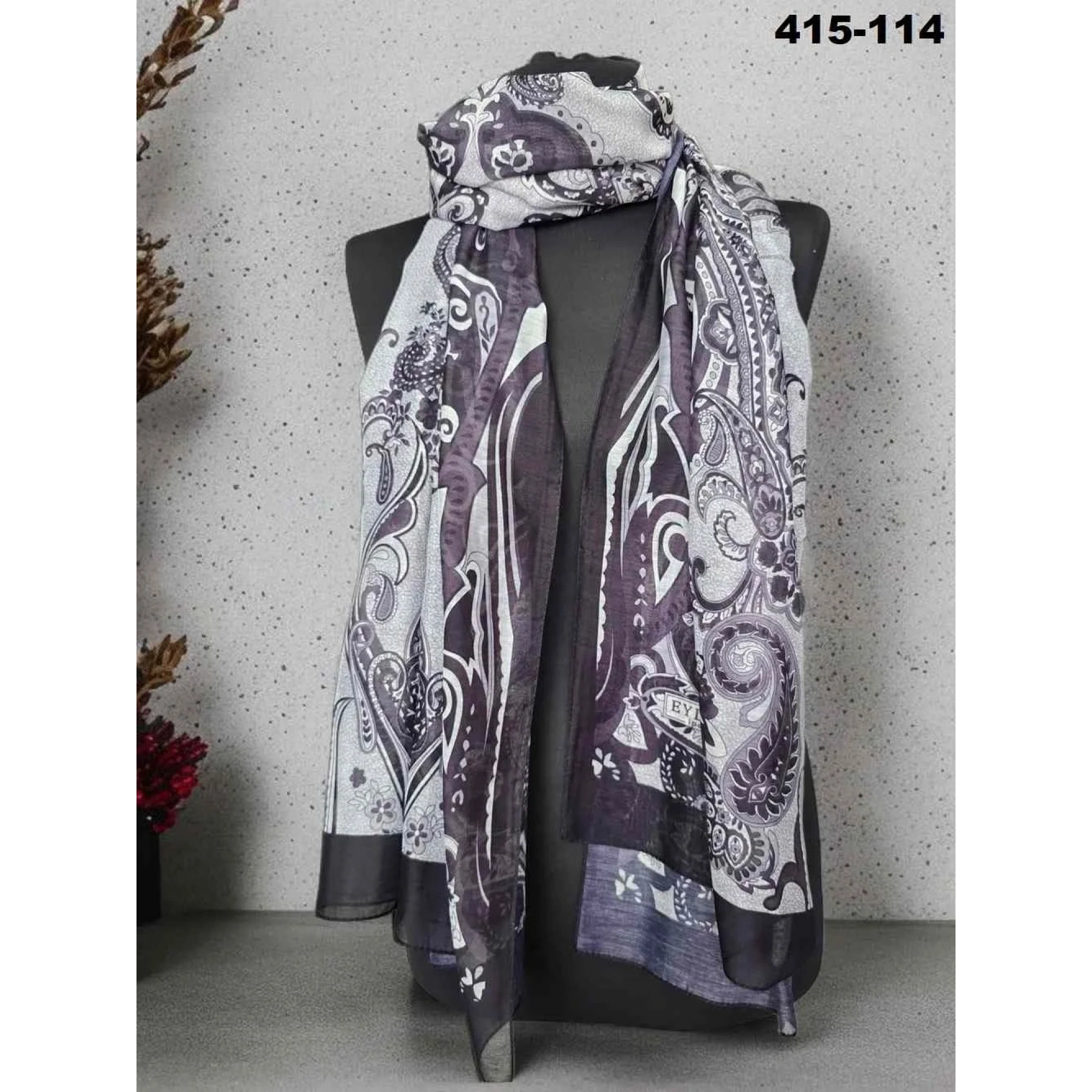 Eylül İpek Etnik Desen Soft Şal 415-114