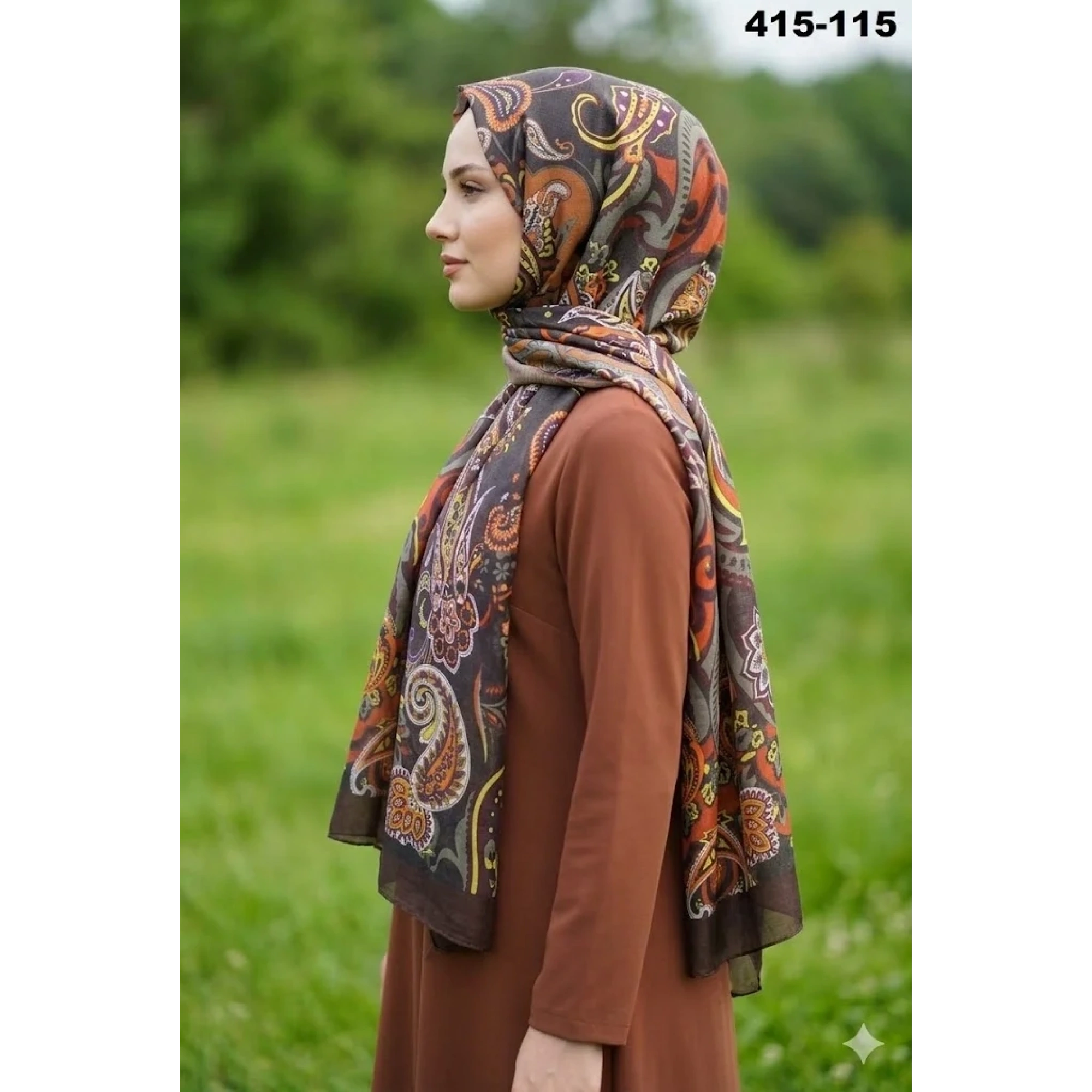 Eylül İpek Etnik Desen Soft Şal 415-115