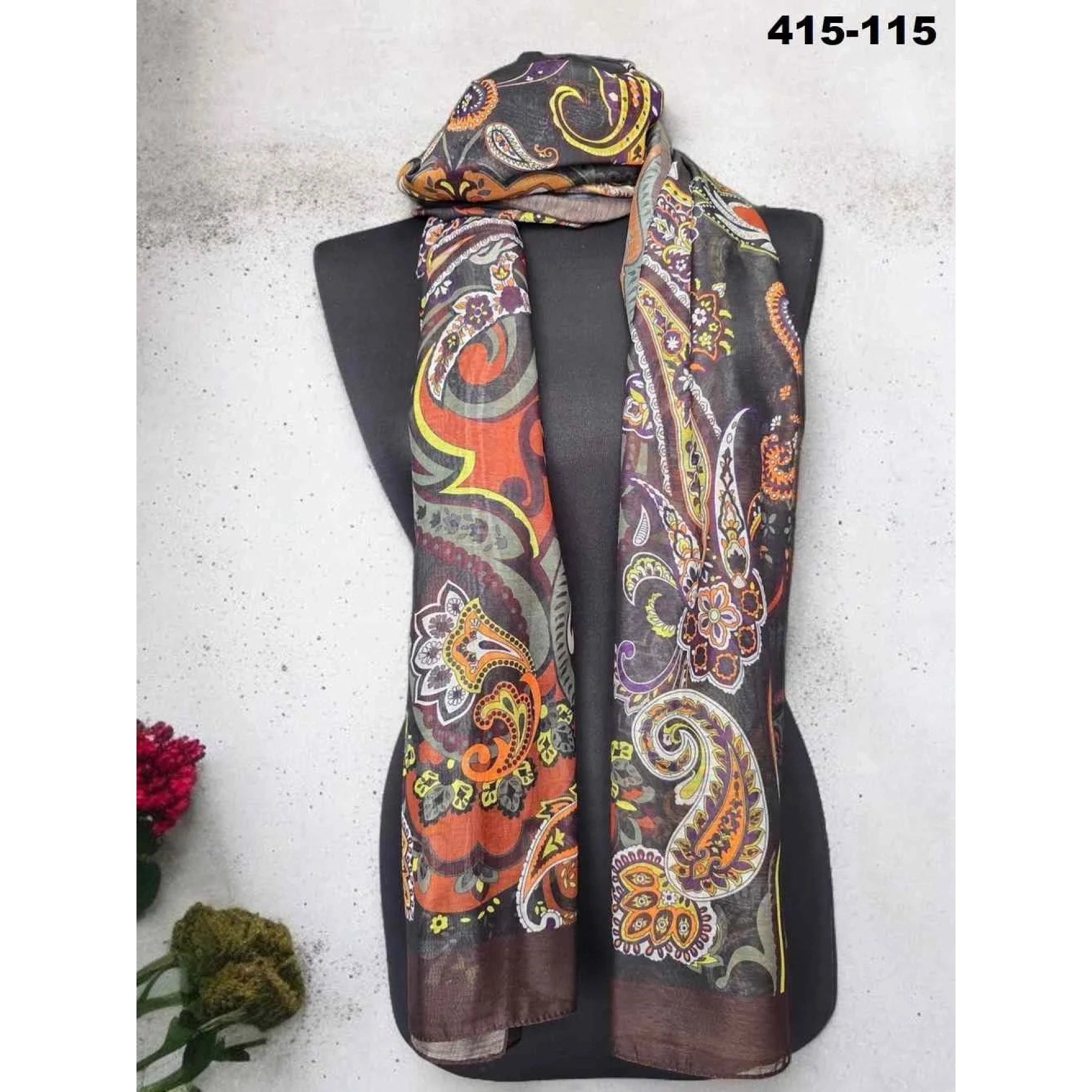 Eylül İpek Etnik Desen Soft Şal 415-115
