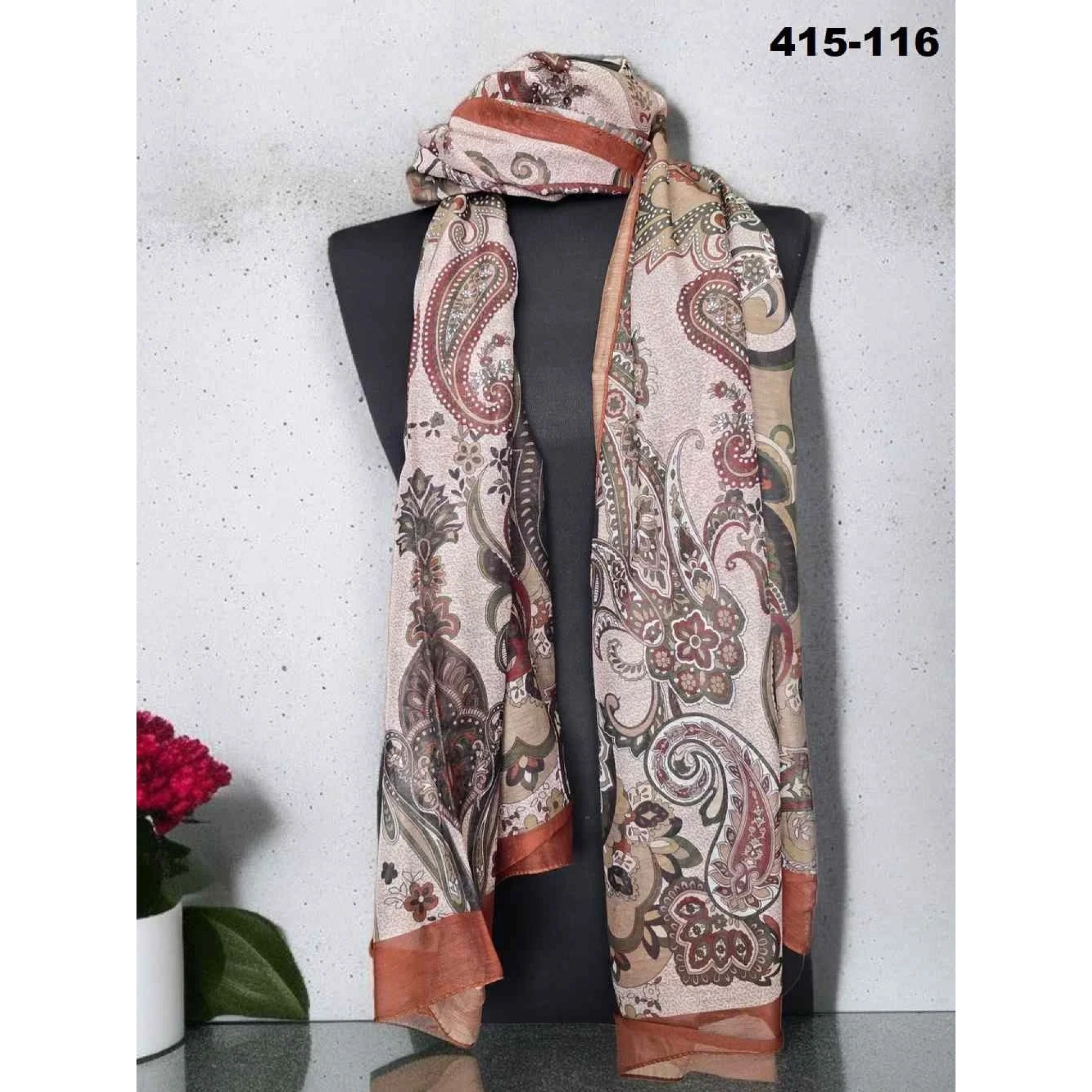 Eylül İpek Etnik Desen Soft Şal 415-116