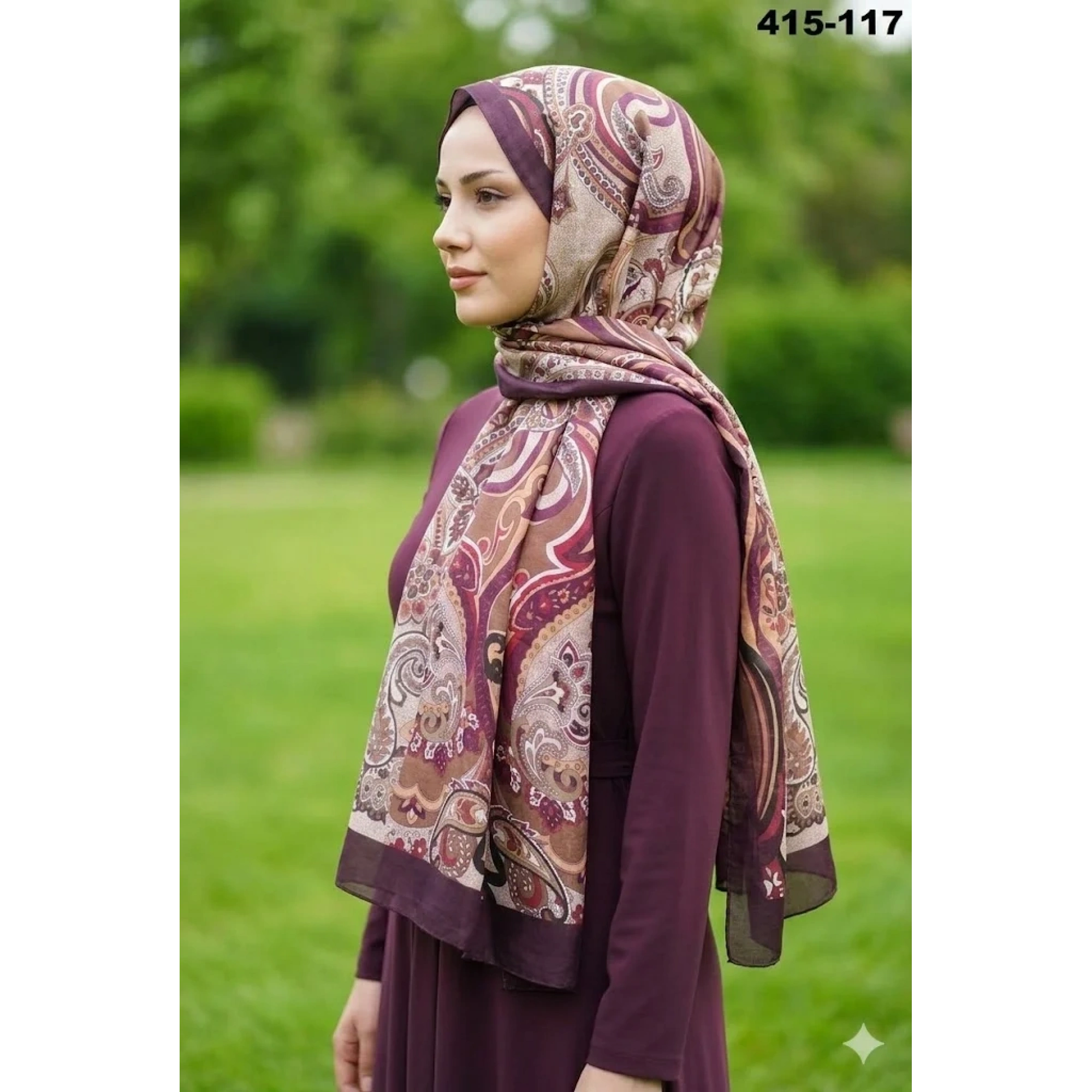 Eylül İpek Etnik Desen Soft Şal 415-117